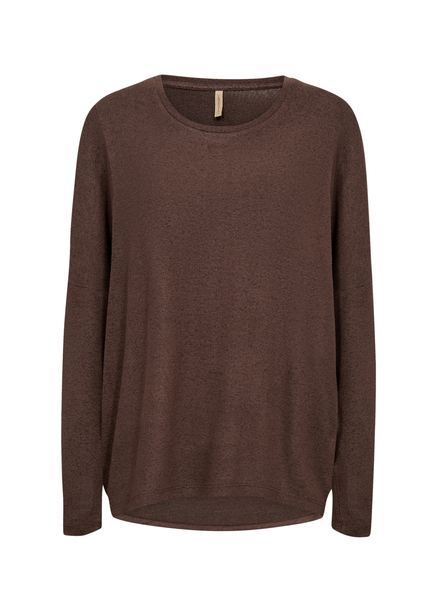 soyaconcept Rundhalsshirt »SC-BIARA 1«, bequemer Pullover, elastische Viskose-Qualität in melierter Optik