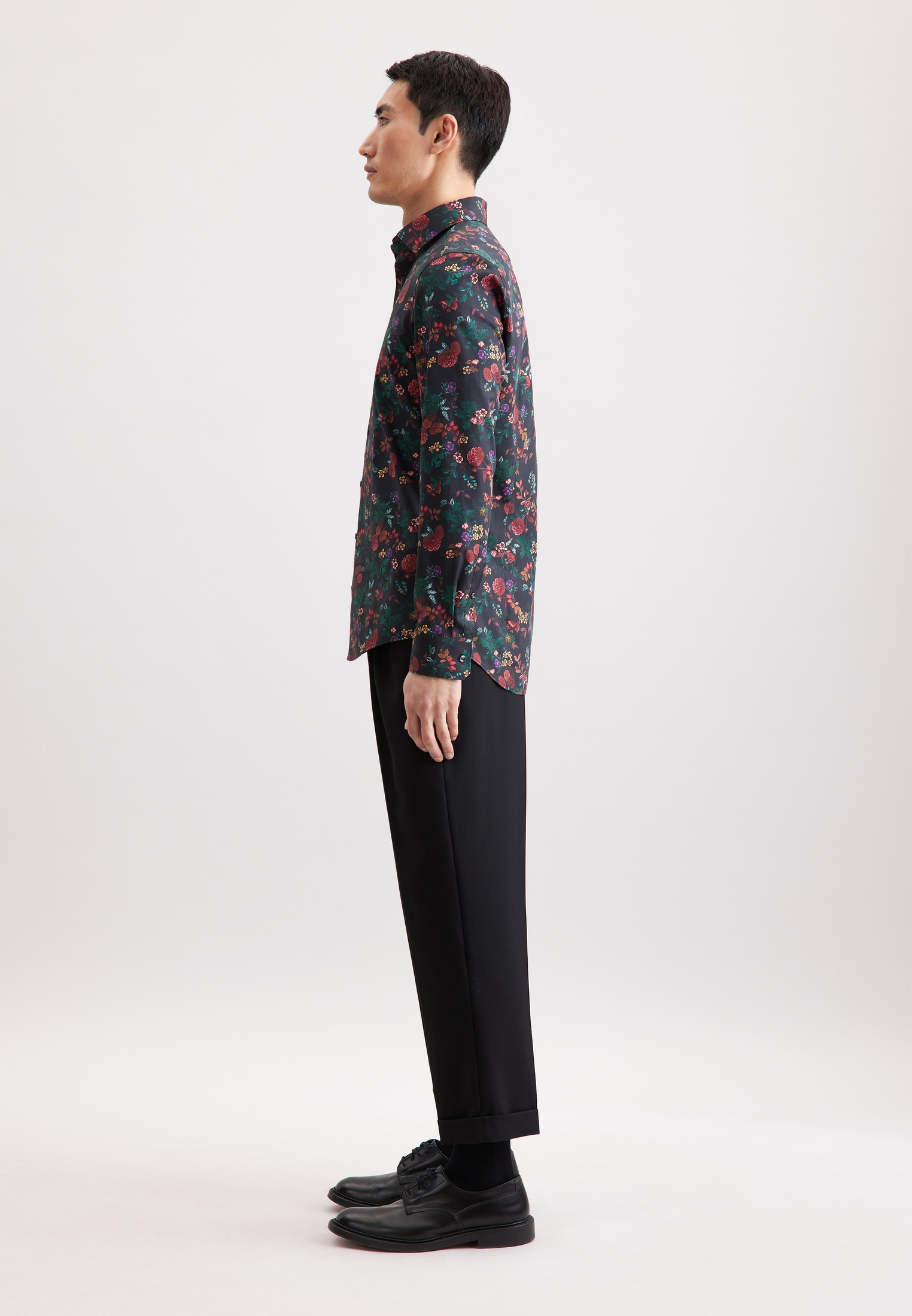 seidensticker Businesshemd »Schwarze Rose« Shaped 1/1 Kentkragen Druck