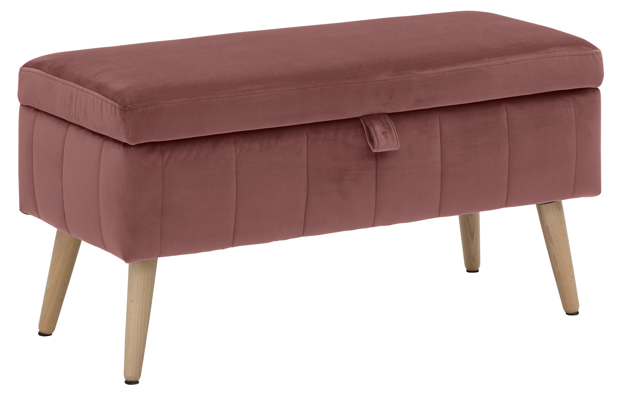 OTTO home Truhenbank "AMIRA Sitzbank mit Stauraum, Maße B/T/H: 81/36/43 cm" mit Staufach, in 3 Bezugsqualitäten mit feiner Steppung
