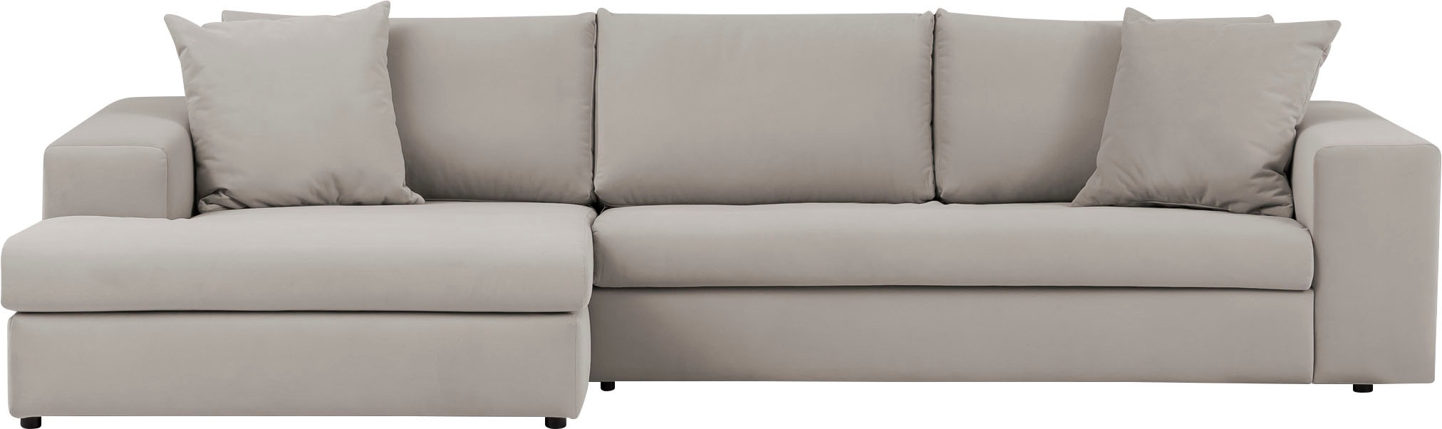 andas Ecksofa »SLEETLAND XXL in Samtvelours oder Vintage-Leder-Optik, L-Form,«, besonders gross und bequem