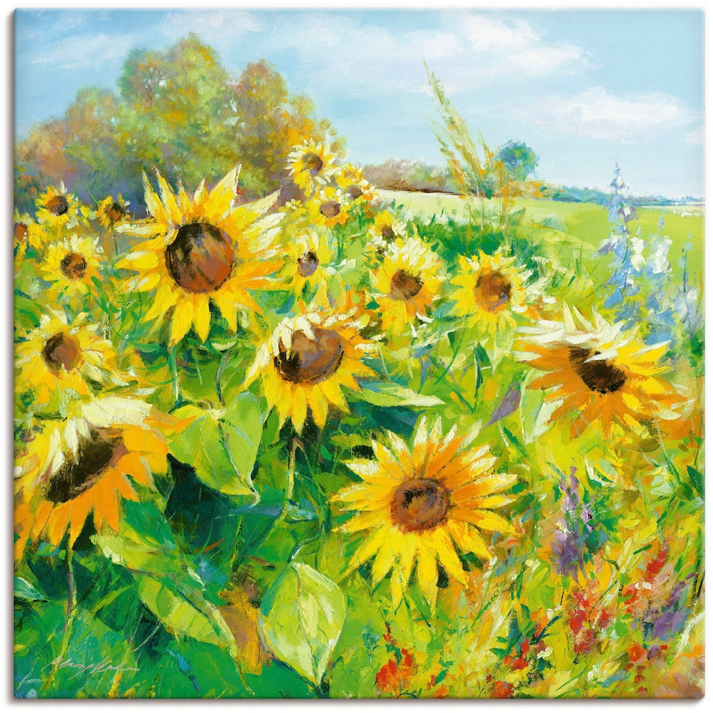 Artland Wandbild »Sommerwiese mit Sonnenblumen«, Blumenwiese, (1 St.)