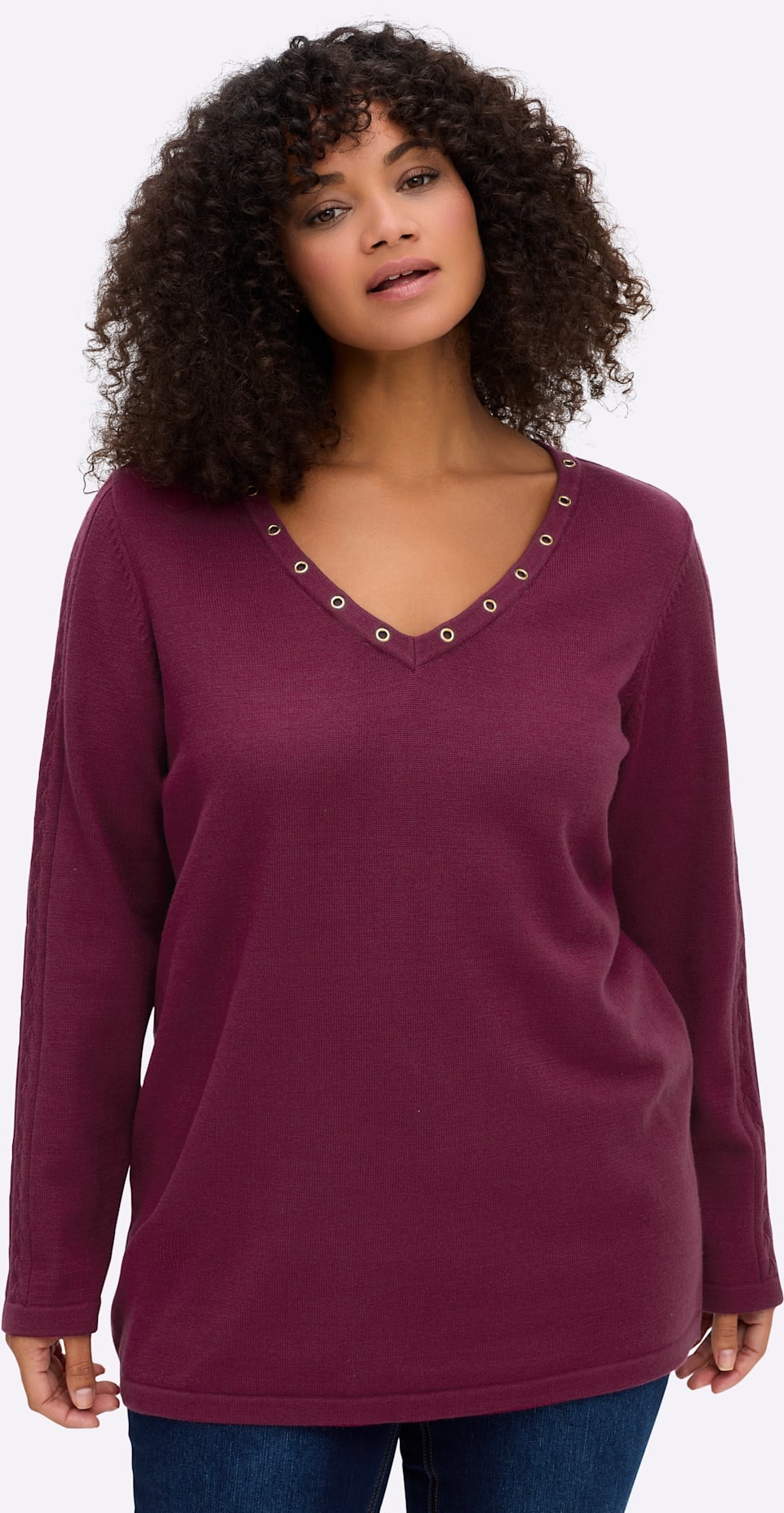 Sheego V-Ausschnitt-Pullover "Pullover"
