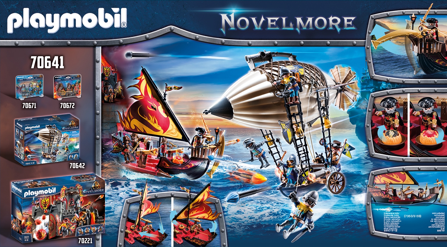 Playmobil® Konstruktions-Spielset »Burnham Raiders Feuerschiff (70641), Novelmore«, (55 St.), Made in Germany