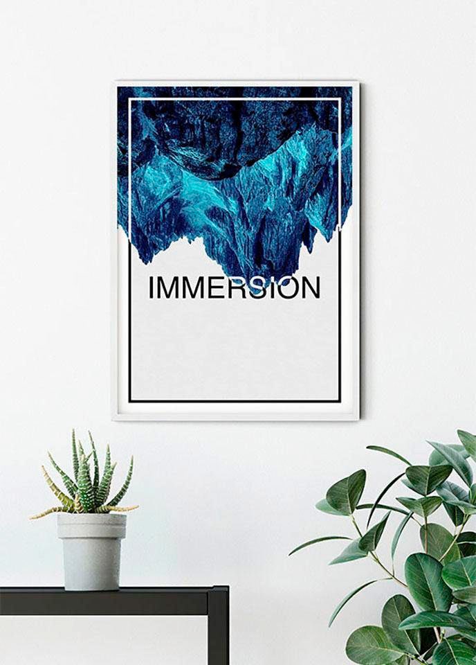 Komar Poster »Immersion Blue«, Abstrakt-Sprüche & Texte, (1 St.), Kinderzimmer, Schlafzimmer, Wohnzimmer