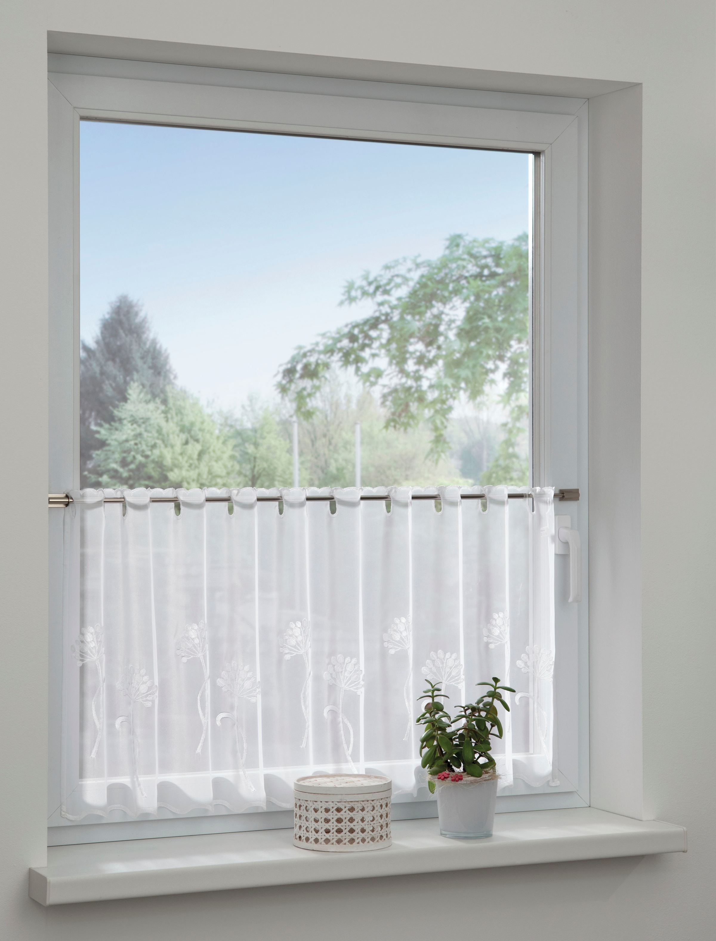 Image of GARDINIA Scheibengardine »Voile Stickerei Pusteblume«, (1 St.), Vorhang bei Ackermann Versand Schweiz