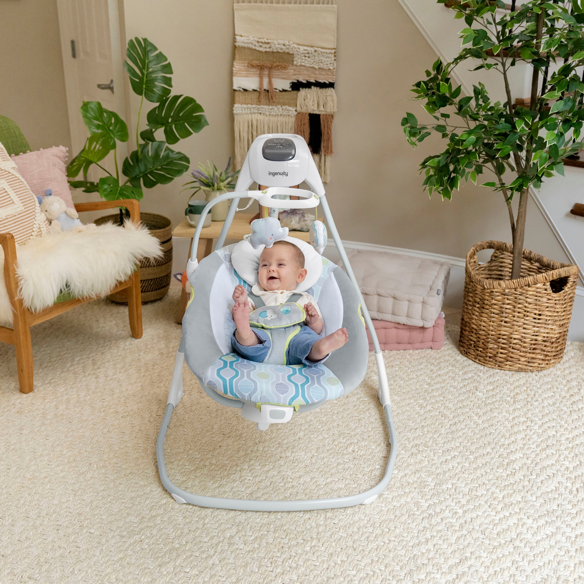 ingenuity Babywippe »SimpleComfort  Compact Soothing Swing - Everston« mit Sound-Effekt