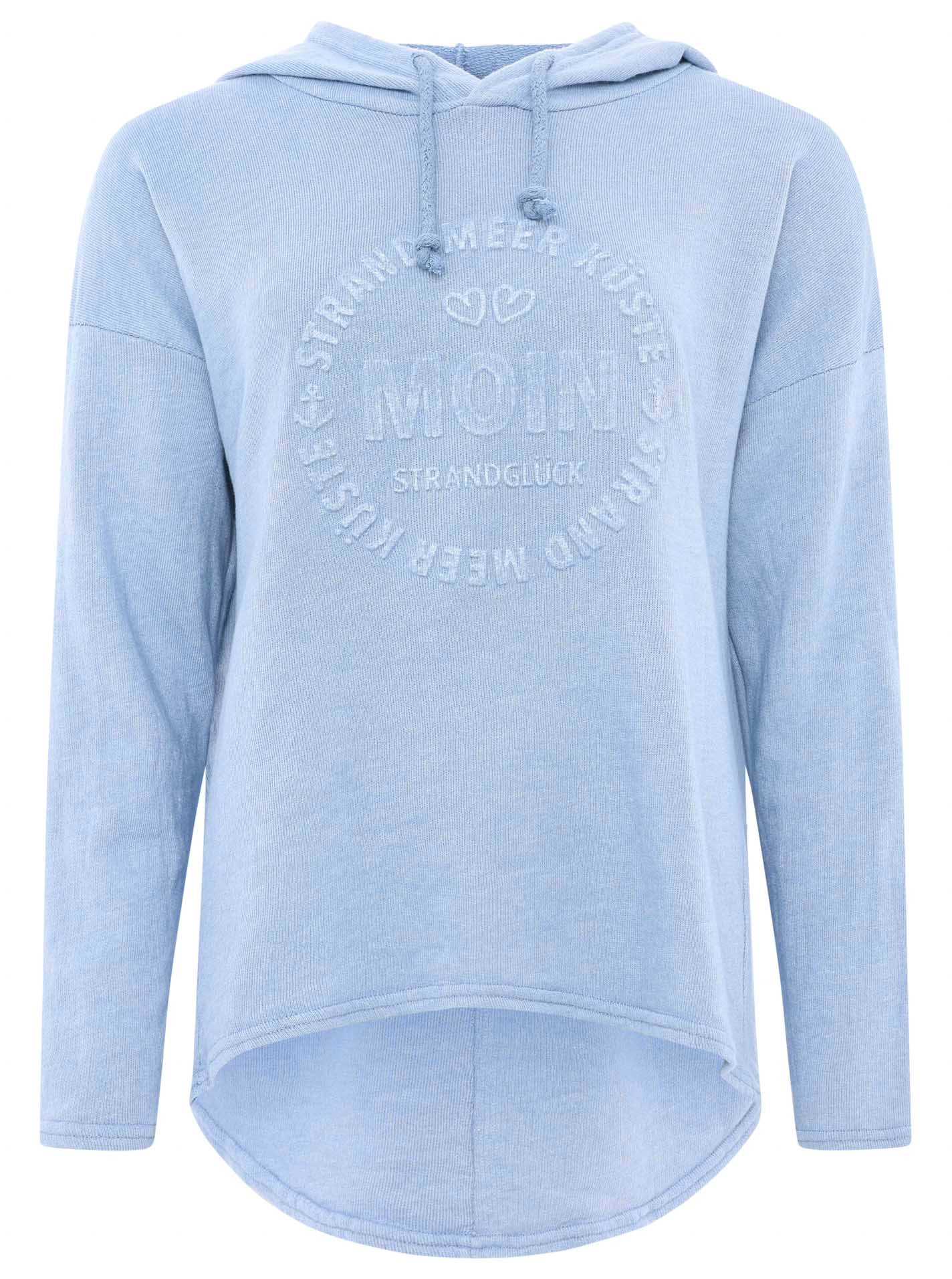 Zwillingsherz Hoodie »"Moin"«, Sweatshirt im Used-Look mit Kapuze und Stempeldruck