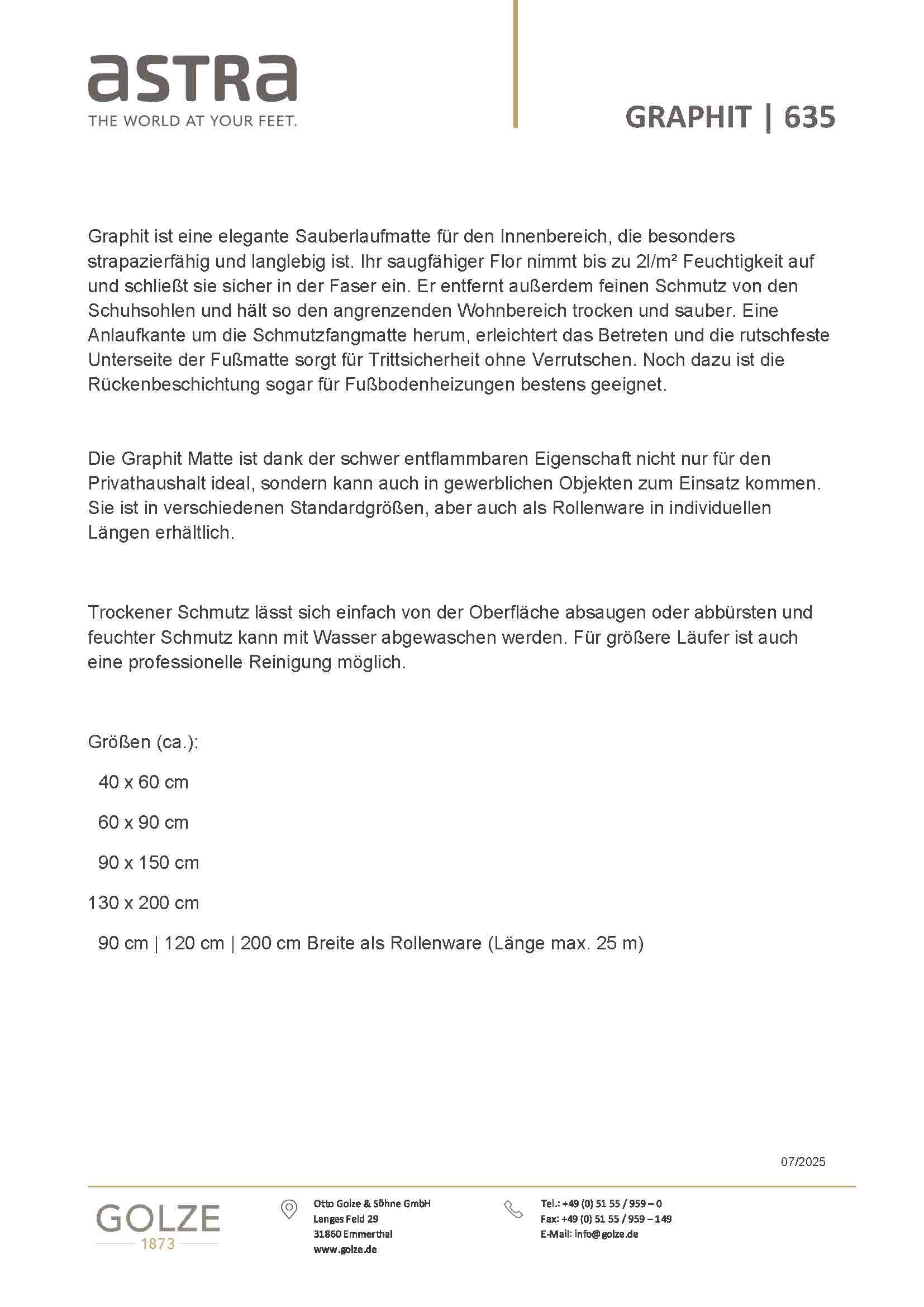 ASTRA Fussmatte »Graphit 635« rechteckig 8 mm Höhe Schmutzfangmatte, In -und Outdoor geeignet