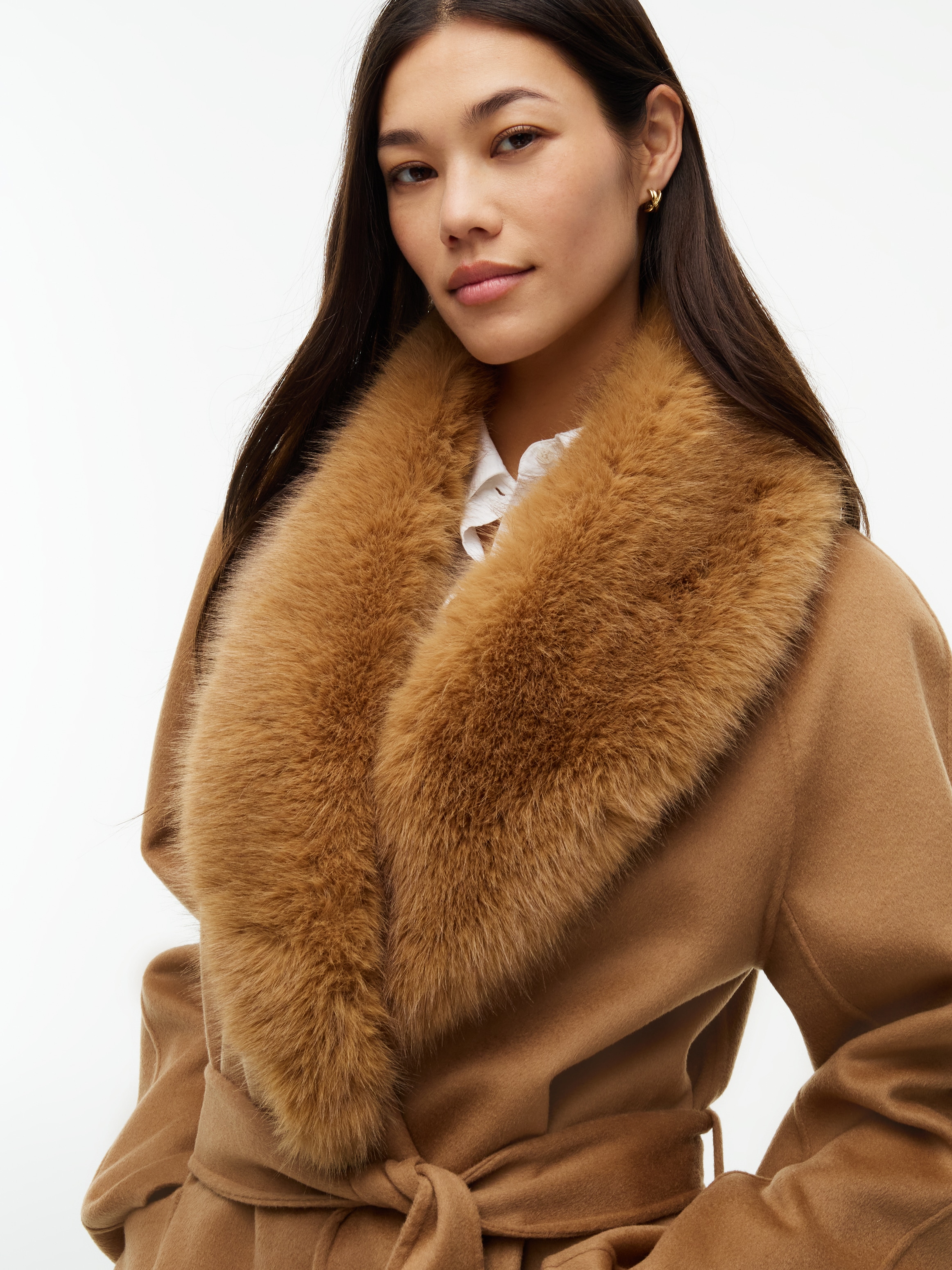 Tommy Hilfiger Manteau long »DF WOOL REG BELTED COAT« mélange de matériaux, avec laine