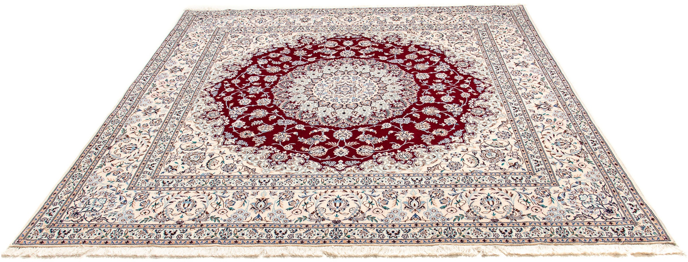 Image of morgenland Orientteppich »Perser - Nain - Premium quadratisch - 211 x 200 cm - beige«, quadratisch, 6 mm Höhe, Wohnzimmer, Handgeknüpft, Einzelstück mit Zertifikat bei Ackermann Versand Schweiz