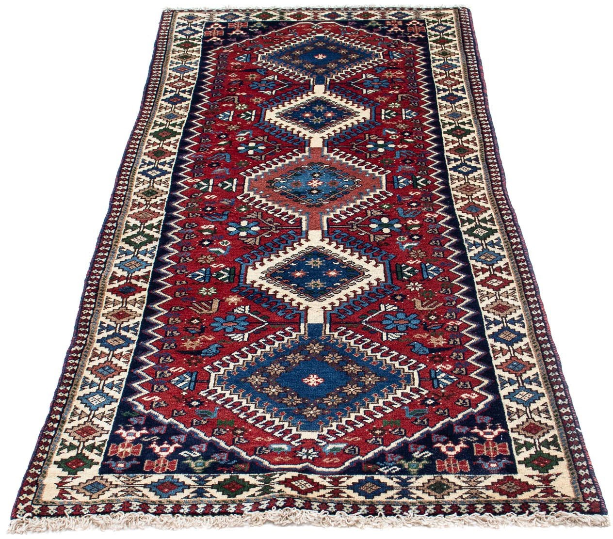 Image of morgenland Hochflor-Läufer »Yalameh Medaillon Beige 205 x 83 cm«, rechteckig, 1 mm Höhe, Handgeknüpft bei Ackermann Versand Schweiz