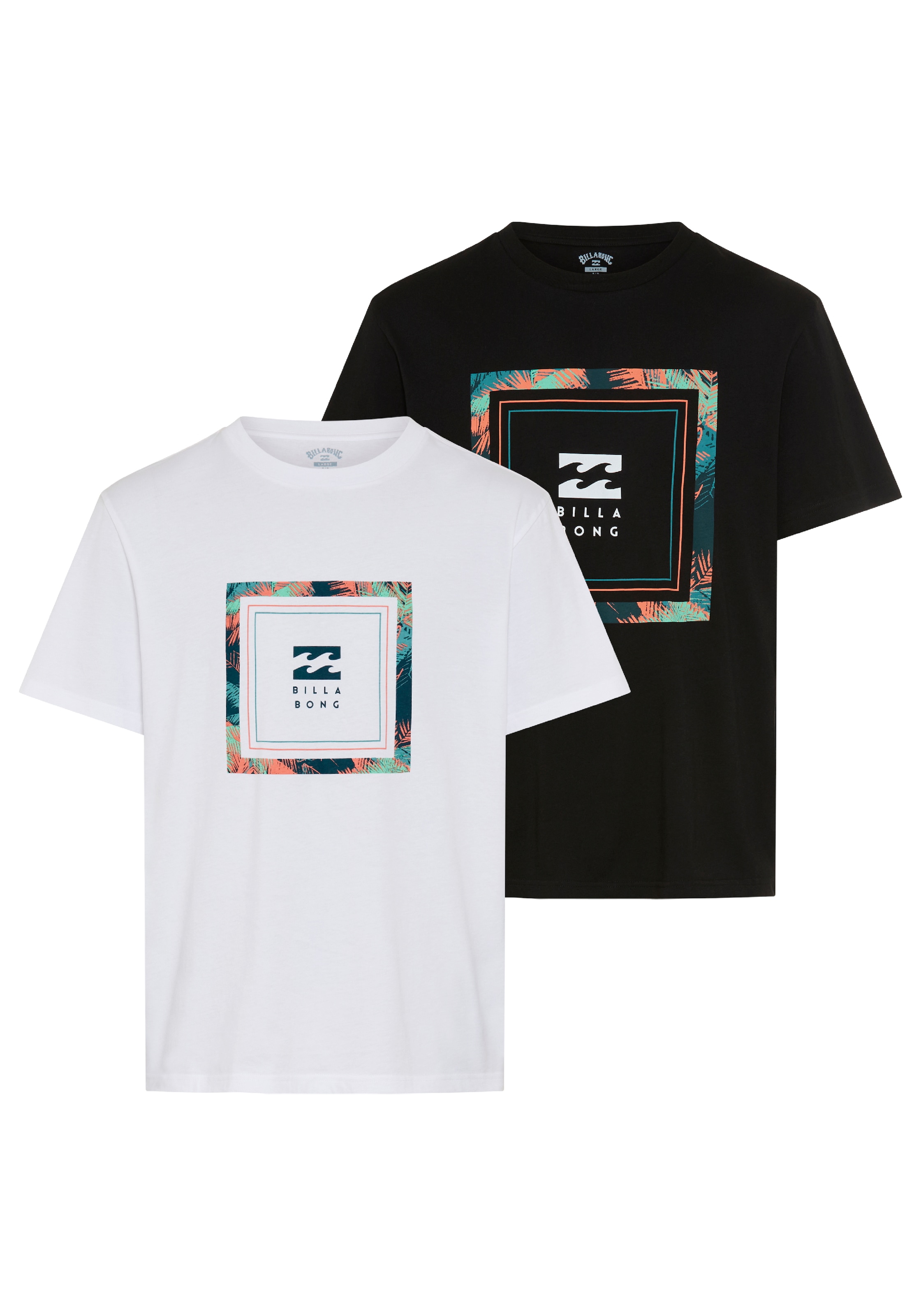 Image of Billabong T-Shirt "THEME DOUBLEPACK" 2 Doppelpack mit 2 Teilen, Kurzarm, Rundhalsausschnitt, aus Baumwolle