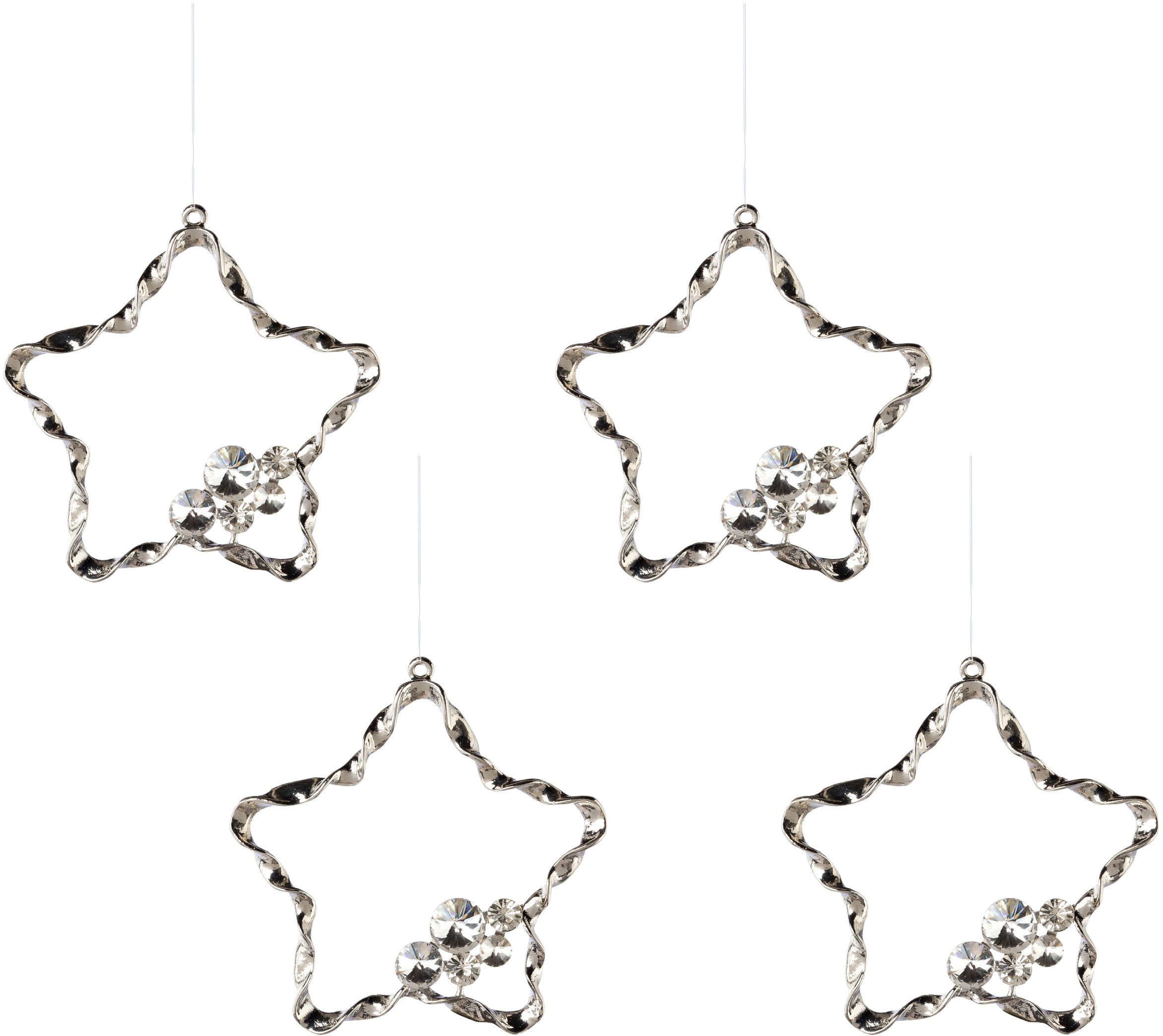 Creativ deco Baumbehang »Stern, Weihnachtsdeko, Christbaumschmuck«, (4 St.), mit liebevollen Details