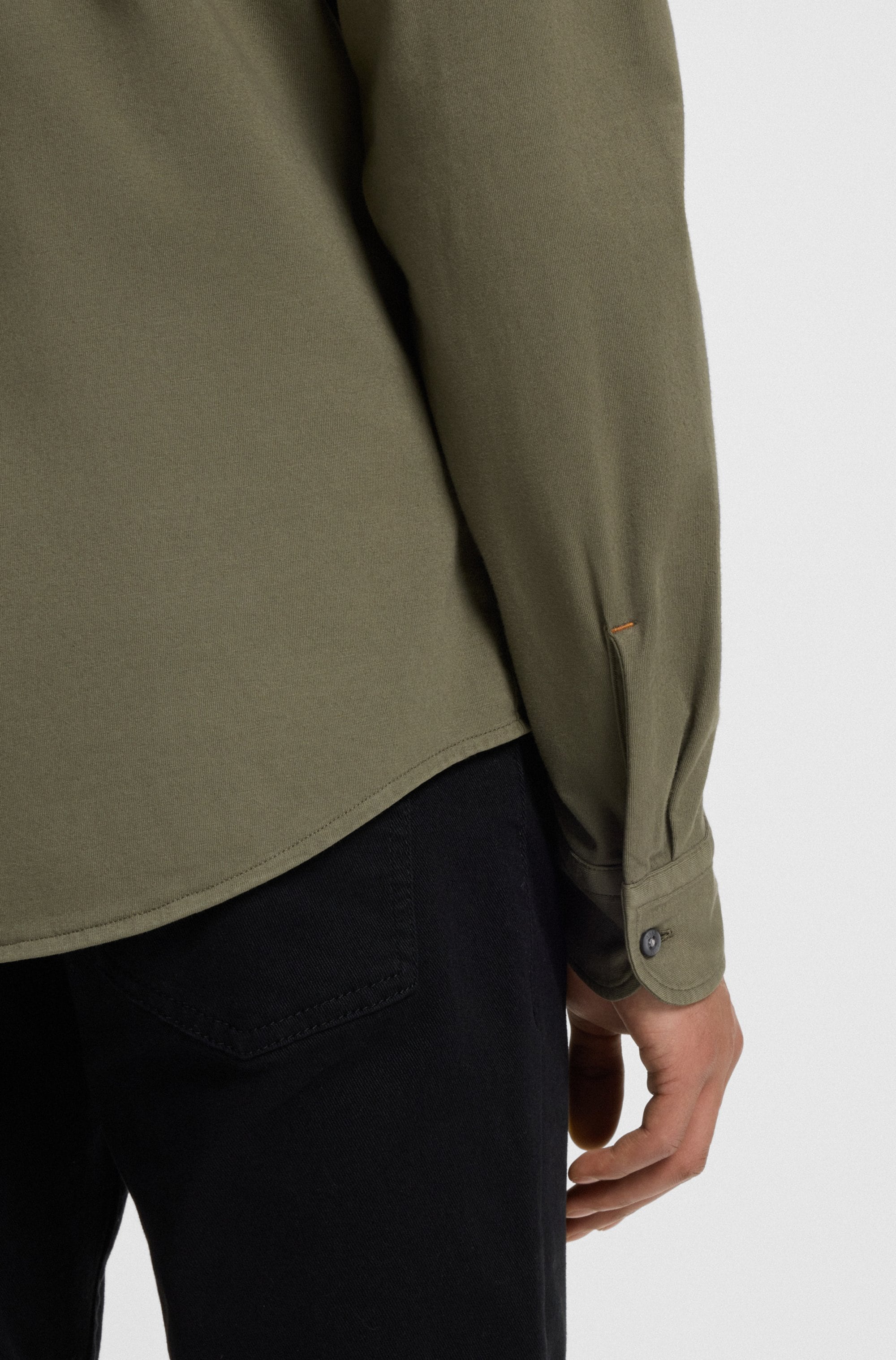 BOSS ORANGE Chemise à manches longues »Myjersey« mit Logo-Stickerei