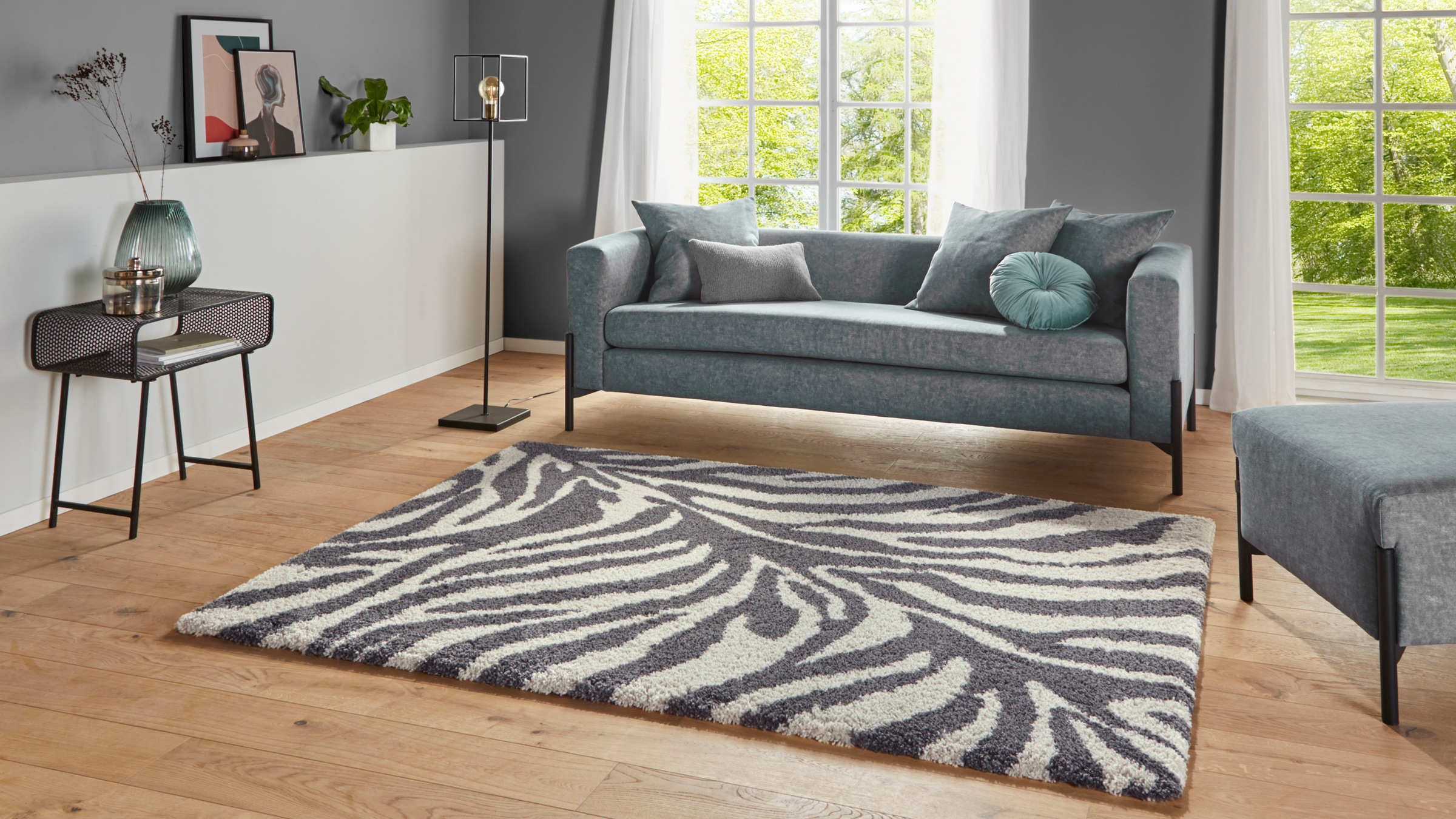HANSE Home Hochflor-Teppich »Desert«, rechteckig, 35 mm Höhe, Zebra Design, besonders weich durch Microfaser, Robust, Pflegeleicht