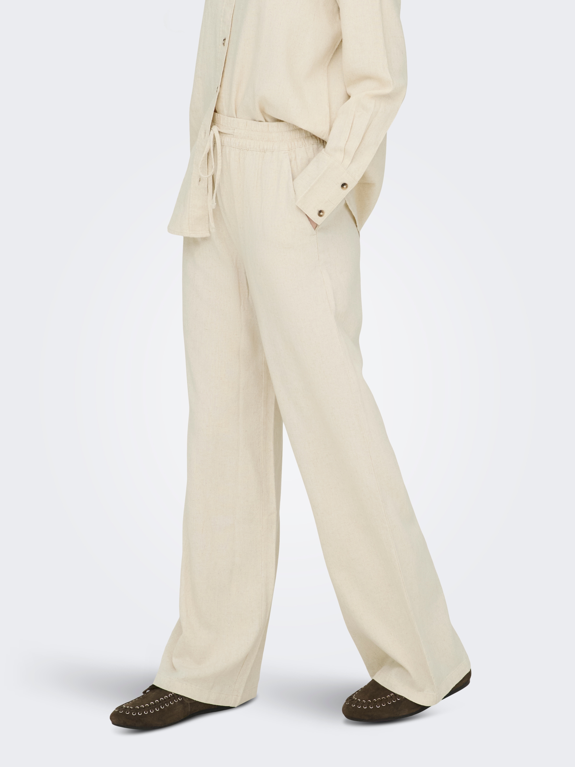 JDY Schlupfhose »JDYSAY LINEN HW WIDE PANT WVN NOOS«  Sommerhose mit Leinen