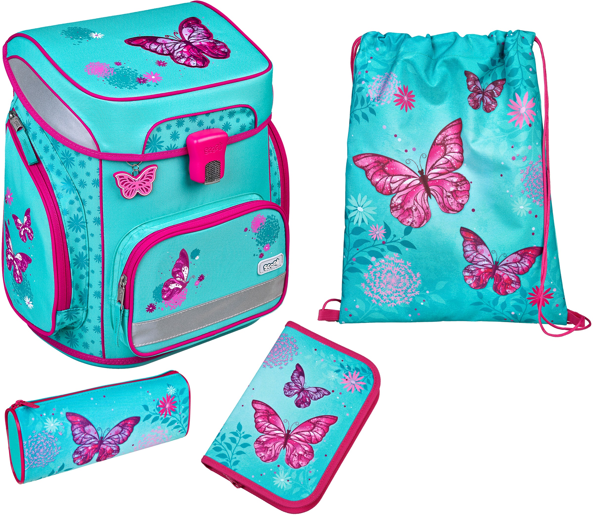 Image of Scooli Schulranzen »EasyFit, Butterfly«, Reflektoren bei Ackermann Versand Schweiz