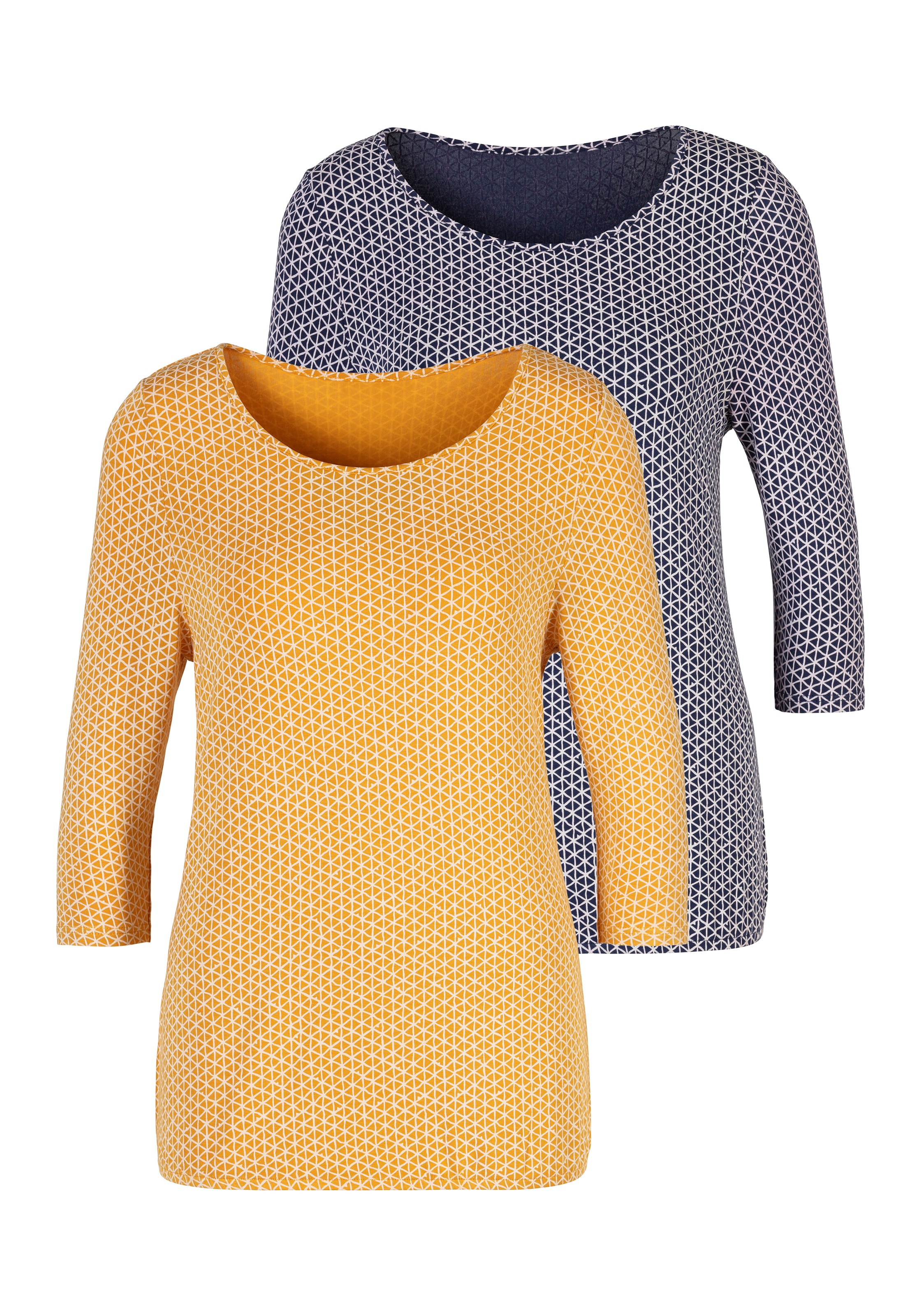 Image of Vivance 3/4-Arm-Shirt, (2er-Pack), mit elastischem Saum bei Ackermann Versand Schweiz