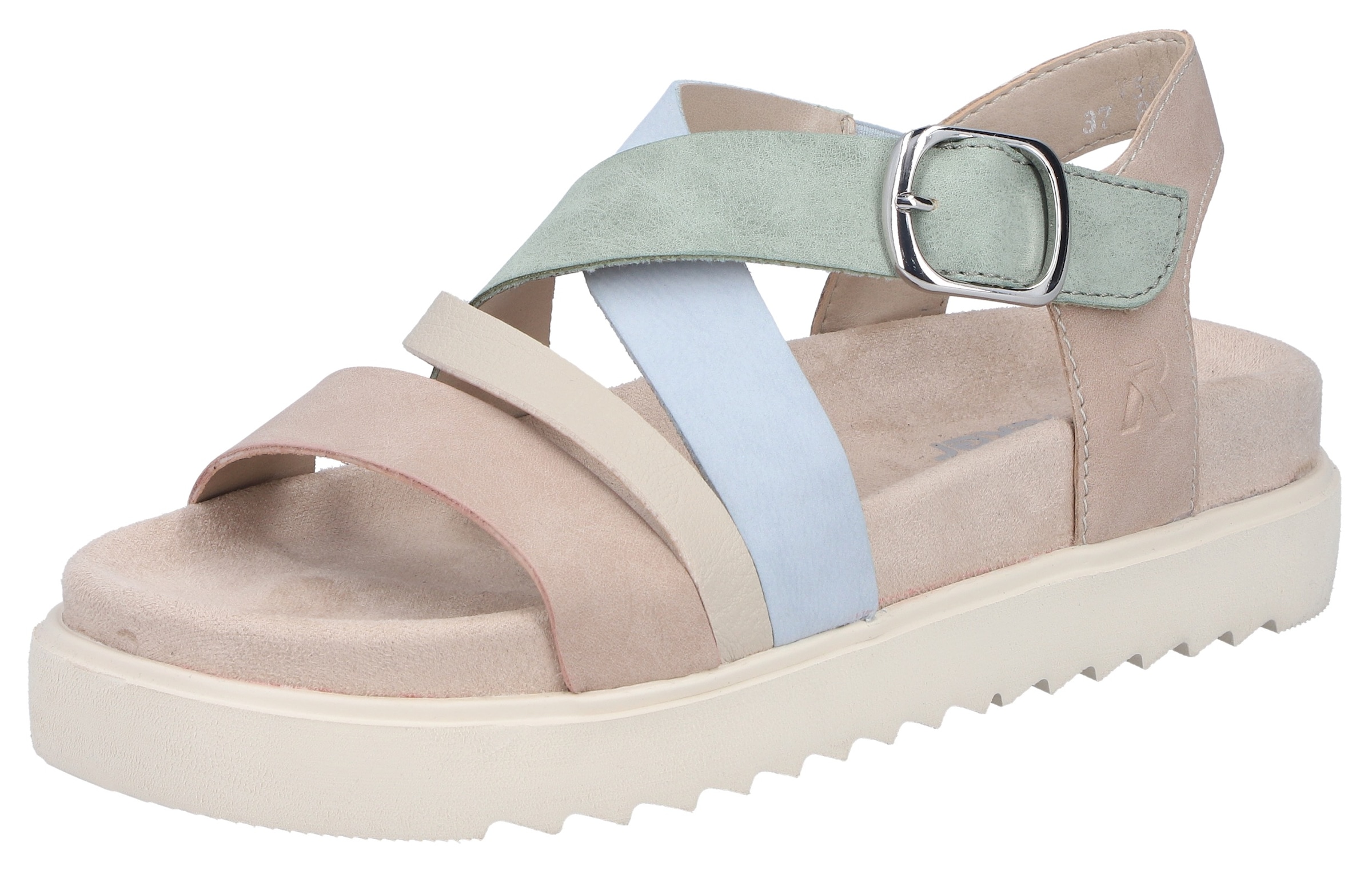 Image of Rieker Plateausandale Sandalette, Urlaubsschuh, Sommerschuh mit Klett-Riemchen