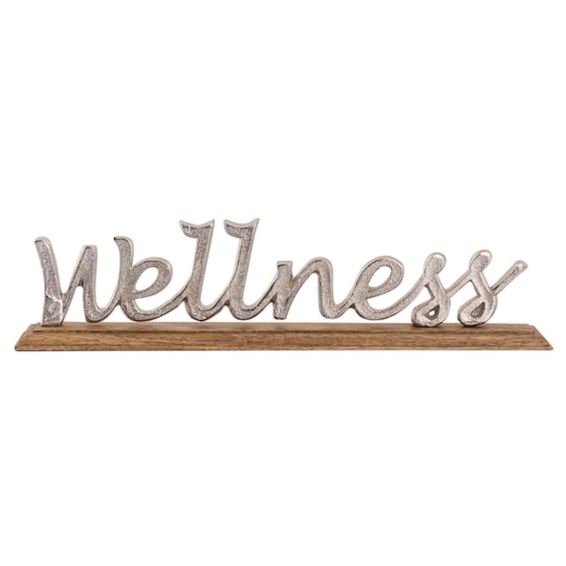 auf aus kaufen Holz »Wellness«, Deko-Schriftzug Metall, my günstig home