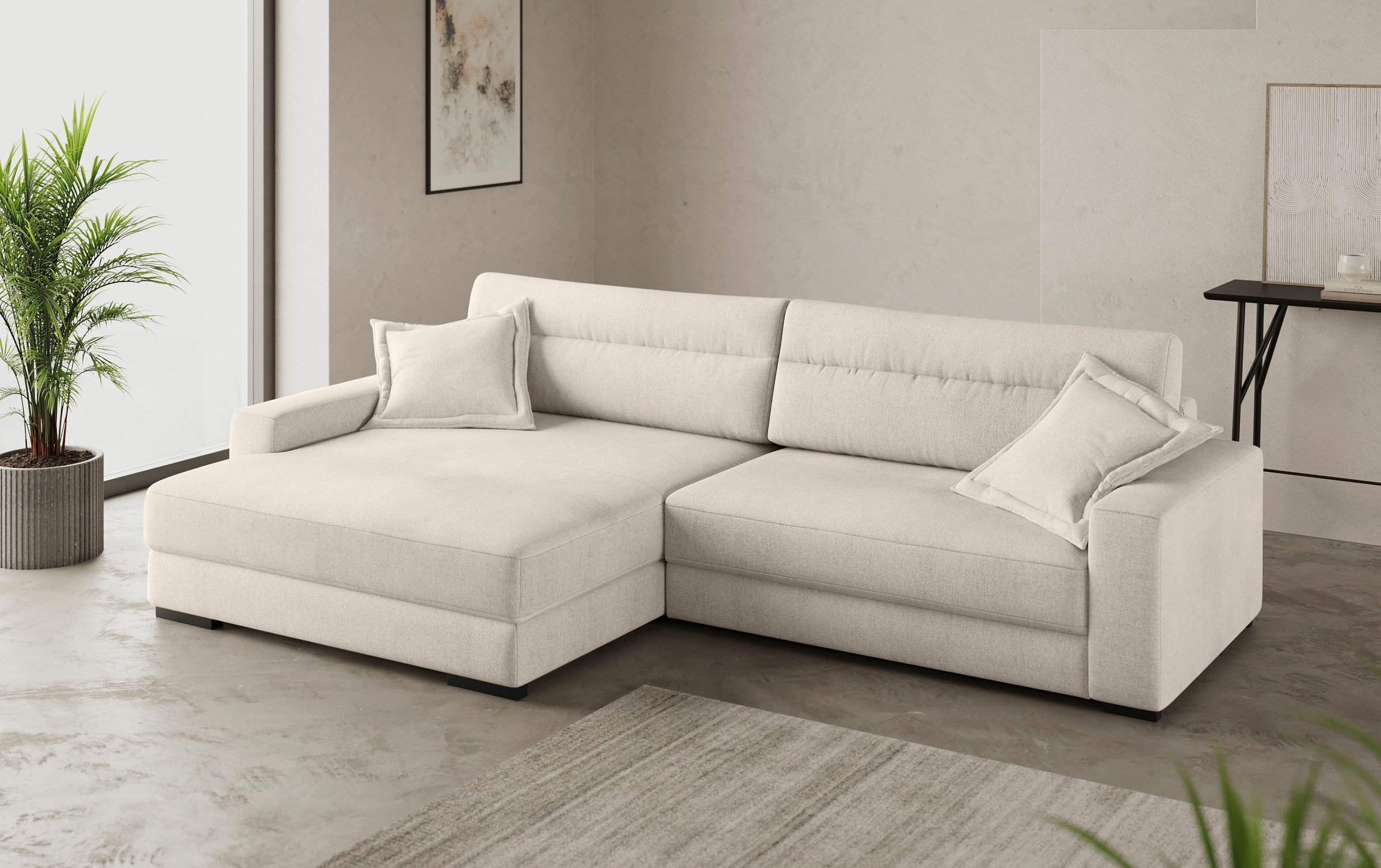 Mr. Couch Ecksofa »Marcello DuraFlex L-Form«, EasyBett, Bettkasten, Kaltschaumpolsterung, bis 140 kg belastbar
