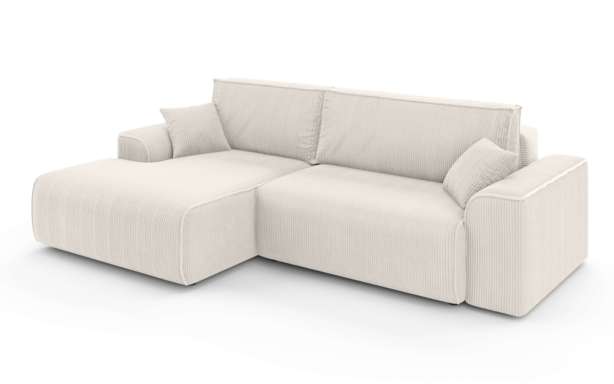 Home affaire Ecksofa »Santenay mit Bettfunktion und Bettkasten, Masse: B/T/H 266/164/90 cm«, L-Form mit Wellenfederung, Schlaffläche: 140x213 cm, auch in Cord