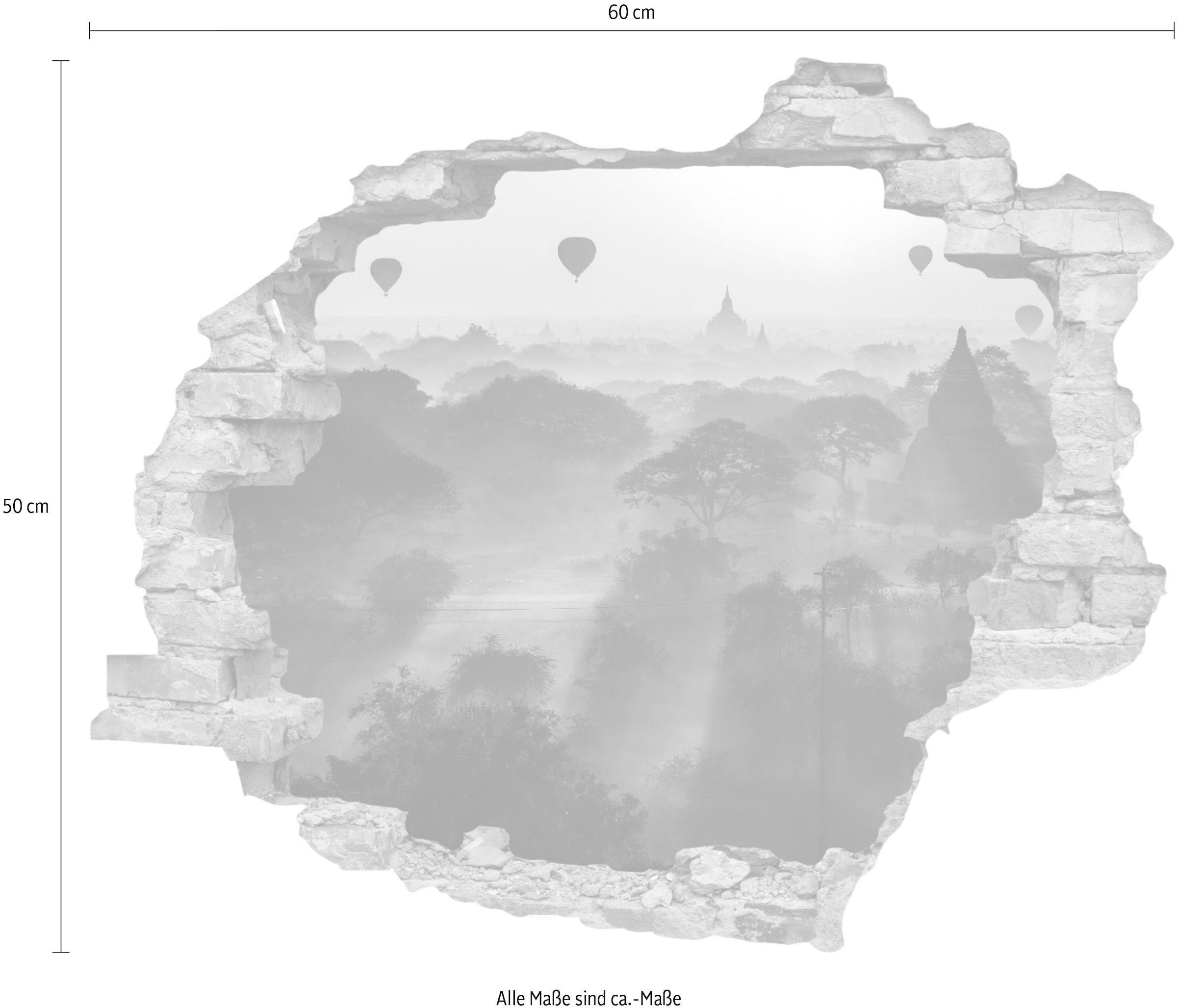 queence Autocollant mural »Morgendämmerung« Wandsticker, Wandbild, selbstklebend, 3D, Wanddurchbruch