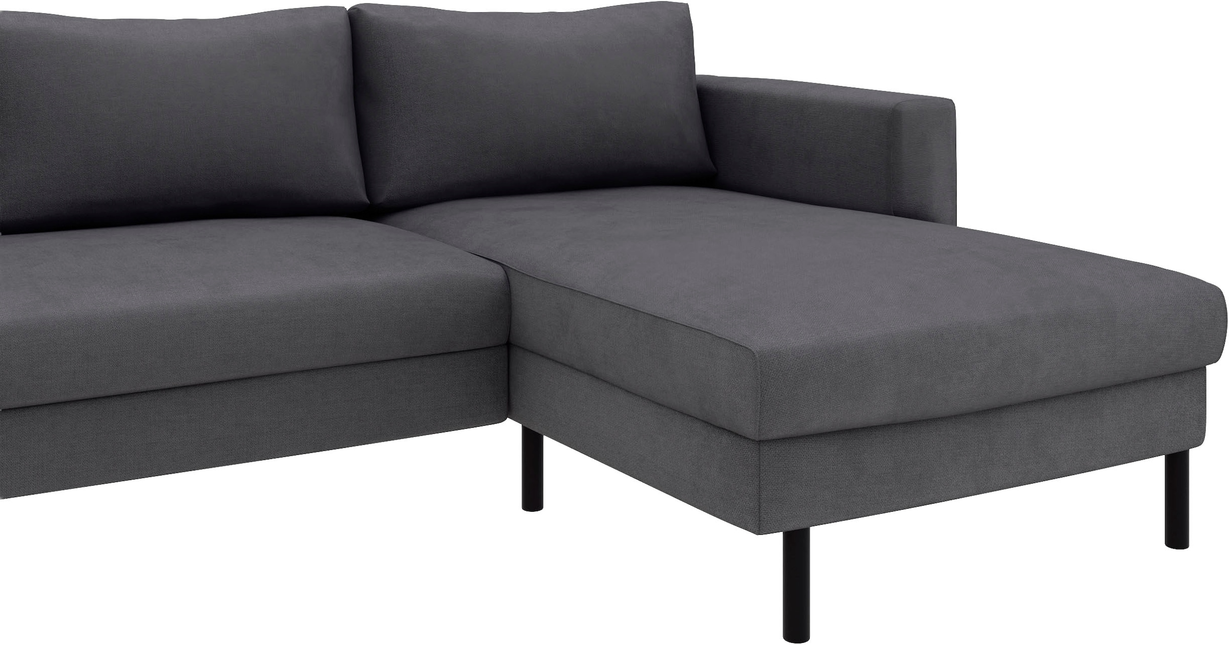 TRENDMANUFAKTUR Paysage de salon »Amazing II, wahlw. mit Schlaffunktion & Bettkasten, Fuss schwarz« Sofa in U-Form, in Cord, Struktur LEO o. Struktur LINO, Breite 305 cm