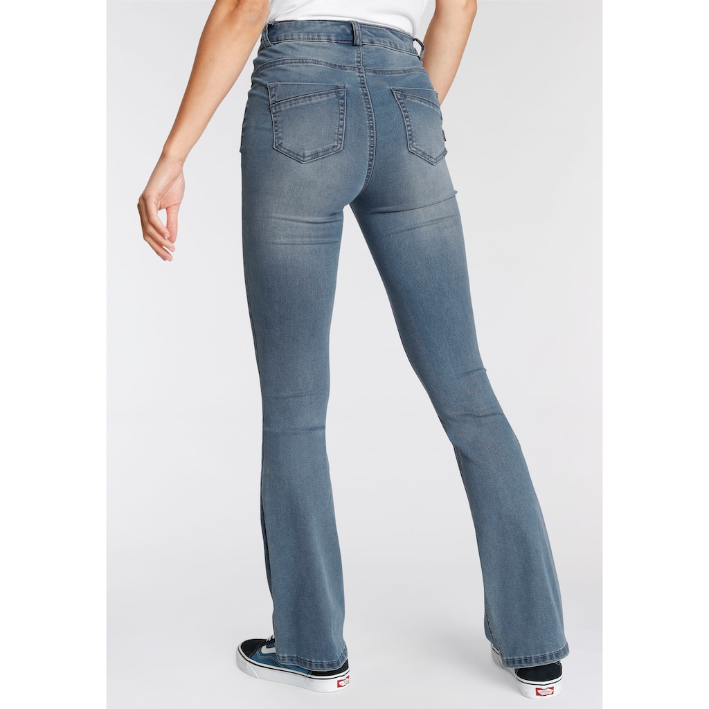 Arizona Bootcut-Jeans »Ultra Stretch«, High Waist mit Shapingnähten