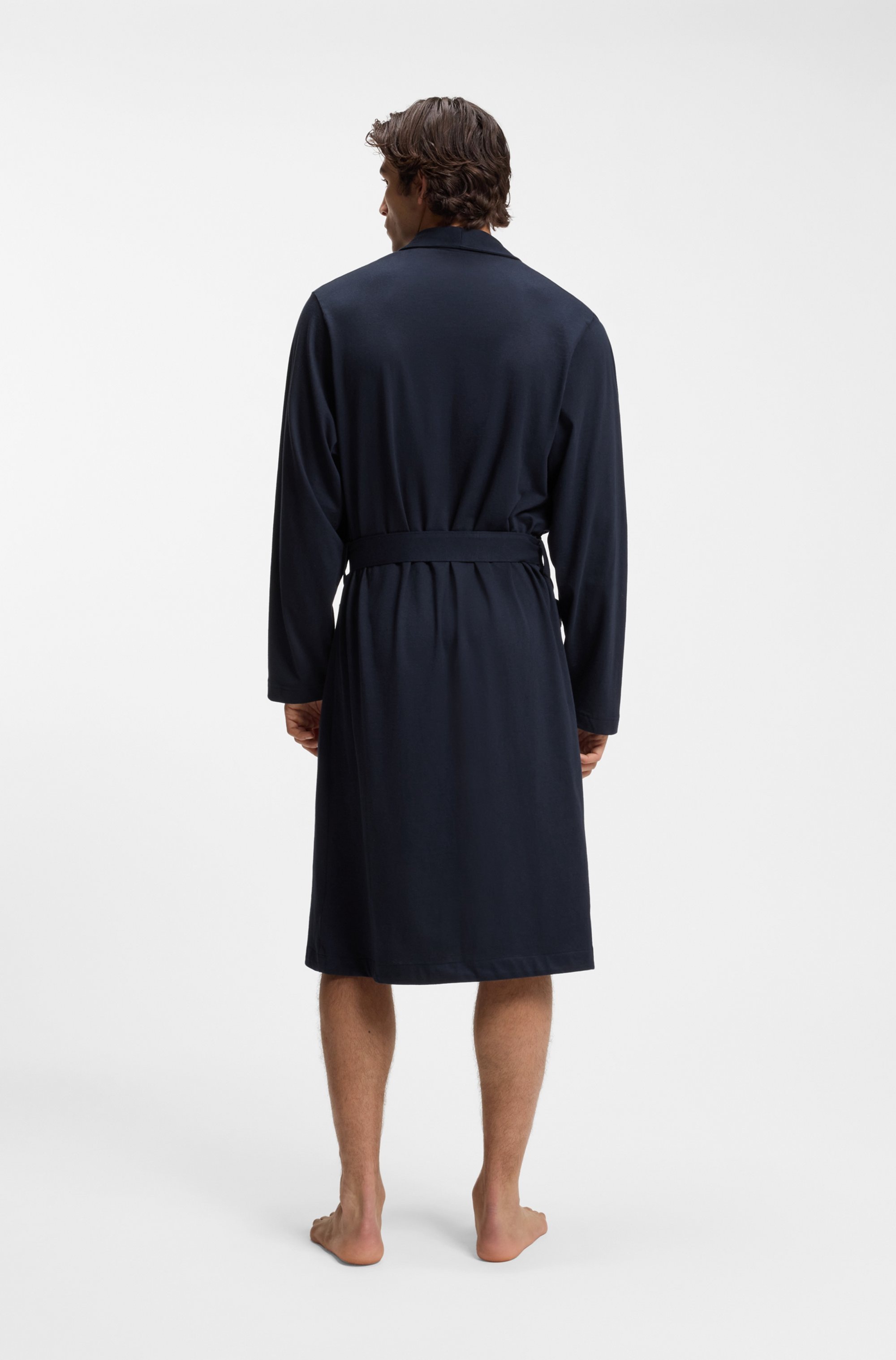 BOSS Robe de chambre aus Baumwoll-Jersey mit Logo-Stickerei