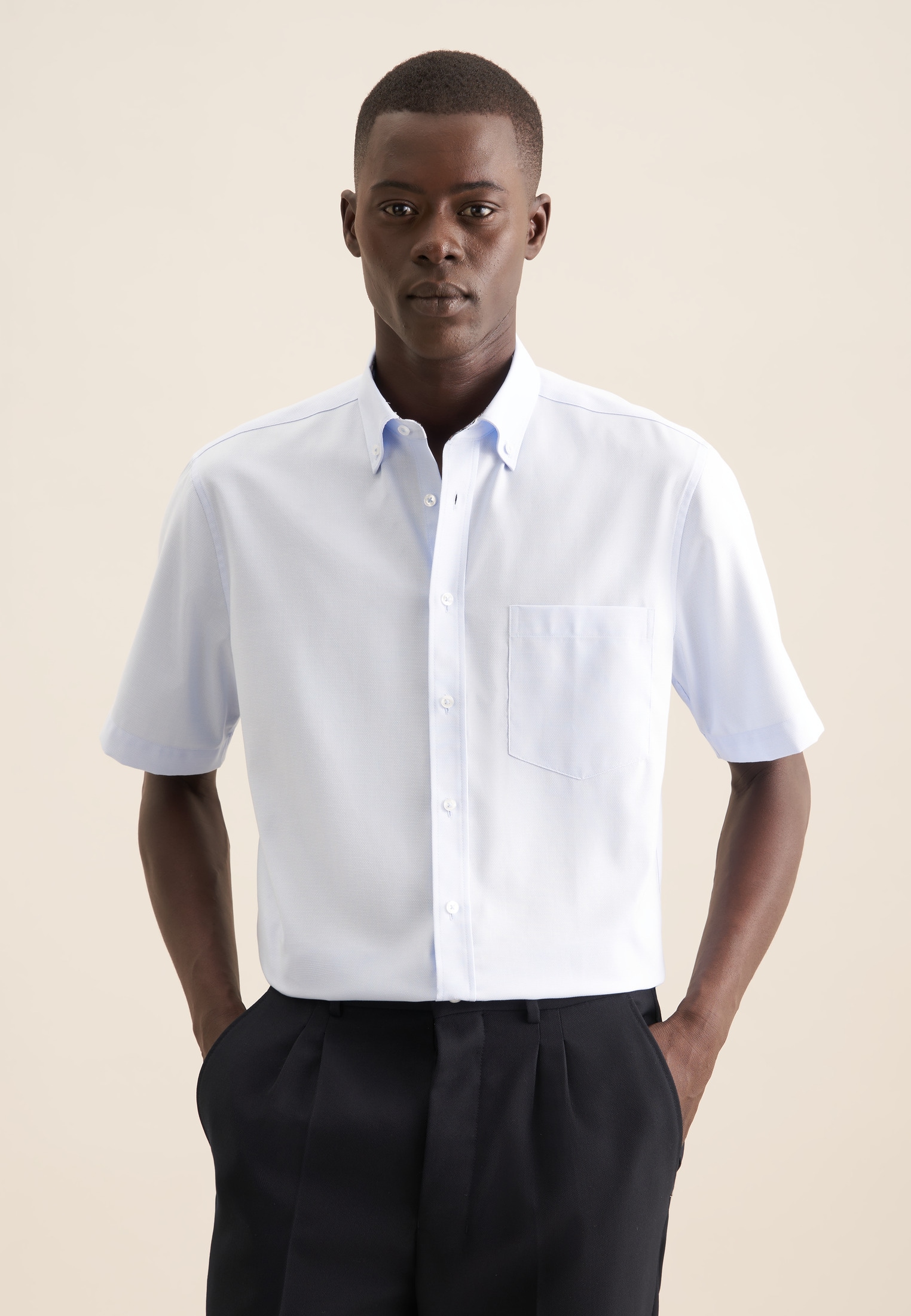 Image of seidensticker Businesshemd "Regular" Regular 1/2 Button-Down-Kragen Struktur