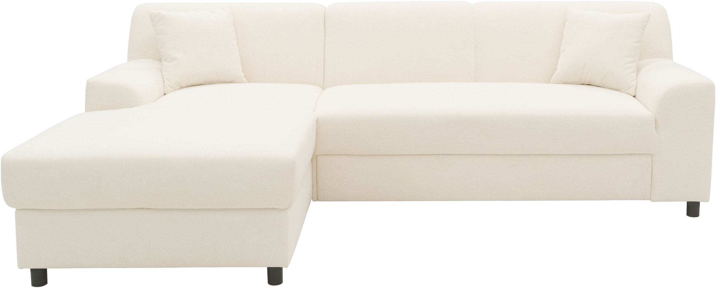 DOMO collection Ecksofa »Turah 2, L-Form, Cord oder Luxus-Microfaser, komfortabler Federkern«, B/T/H: 241/146/79 cm, incl. Zierkissen, wahlweise mit Bettfunktion