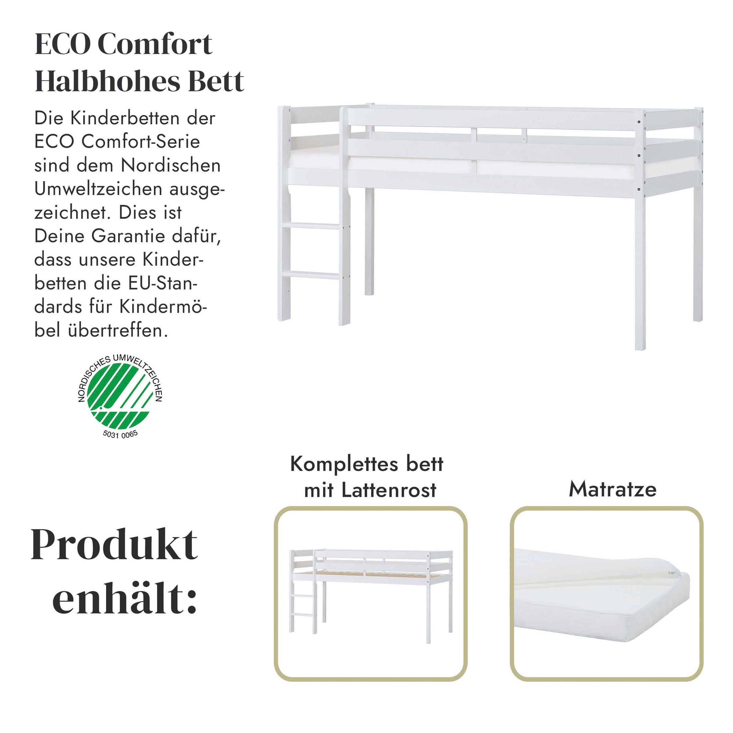 Hoppekids Spielbett »ECO COMFORT, Hochbett, in 2 Einzelbetten teilbar«, Höhe 72cm, Farbe & Grösse & Matratze