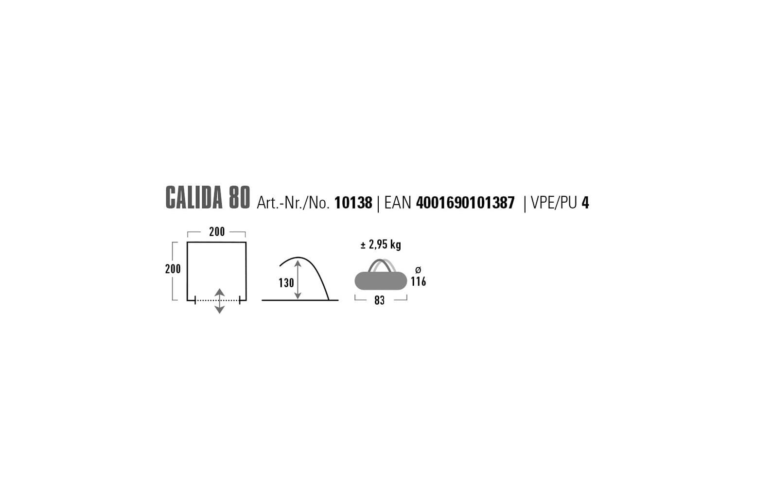 High Peak Strandmuschel »Calida 80«