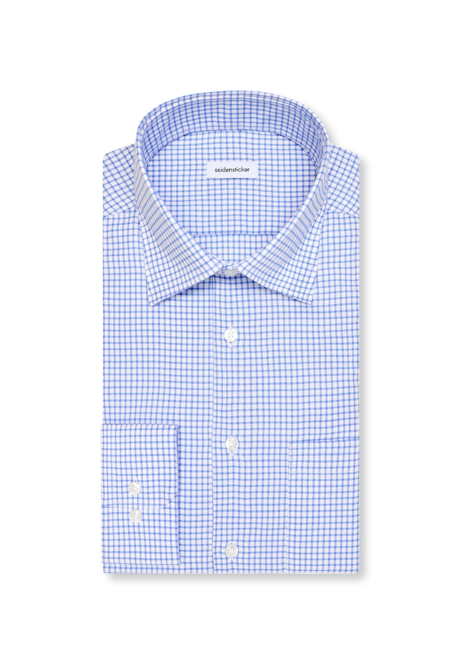 seidensticker Businesshemd »Schwarze Rose« Regular 1/1 Covered-Button-Down-Kragen Karo