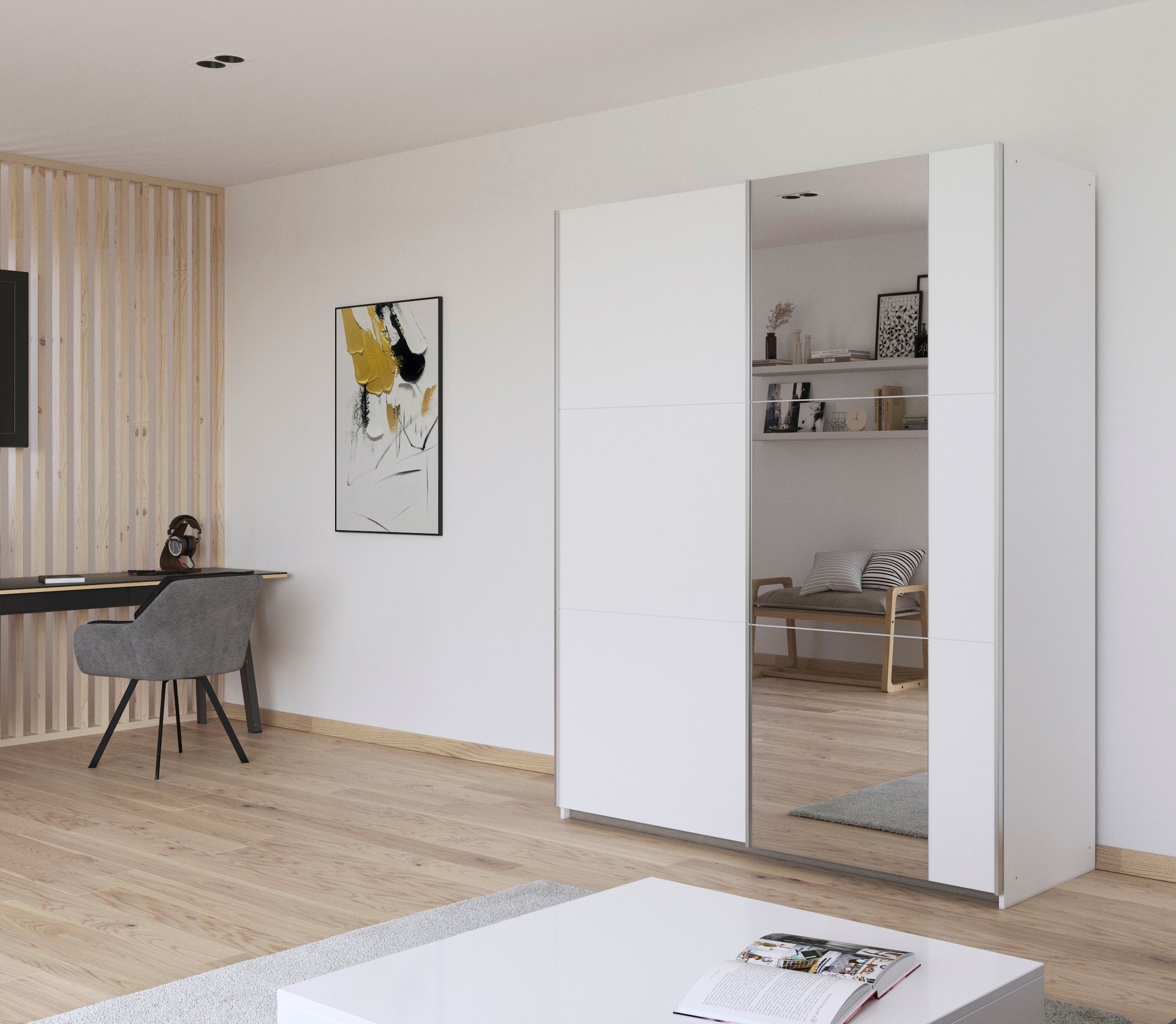 rauch Kleiderschrank »Kleiderschrank Drehtürenschrank Schrank Garderobe KRONACH TOPSELLER« in 3 Ausstattungen BASIC/CLASSIC/PREMIUM, Breiten 131/175/218/261 cm,  optional ohne, mit 1 oder 2 Spiegel, viel Stauraum MADE IN GERMANY