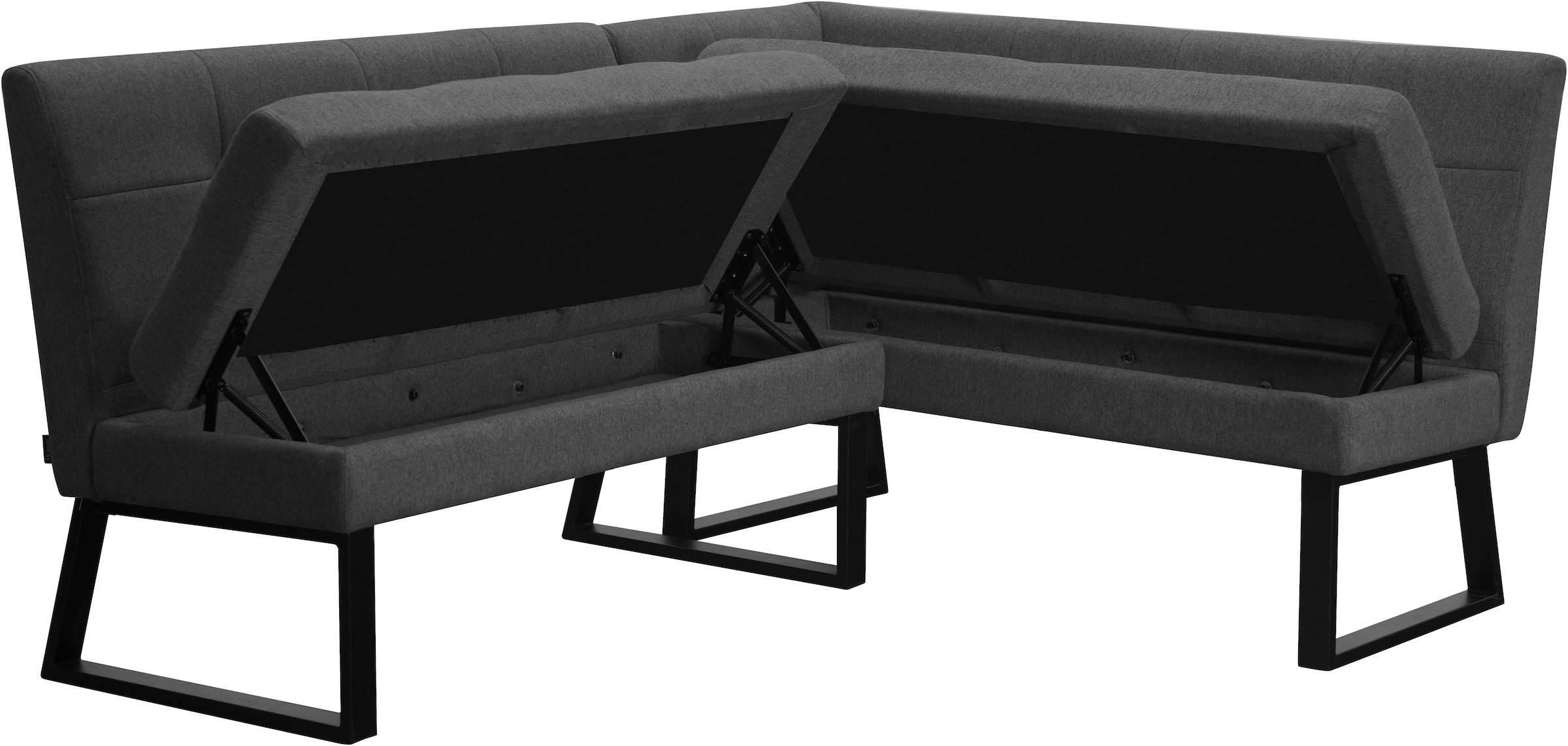 GOODproduct Eckbank »Geranie, Sitzbank, Essbank, pflegeleichter Strukturstoff« Eckbank inkl. Stauraum, Pulverbeschichtetes Metallgestell