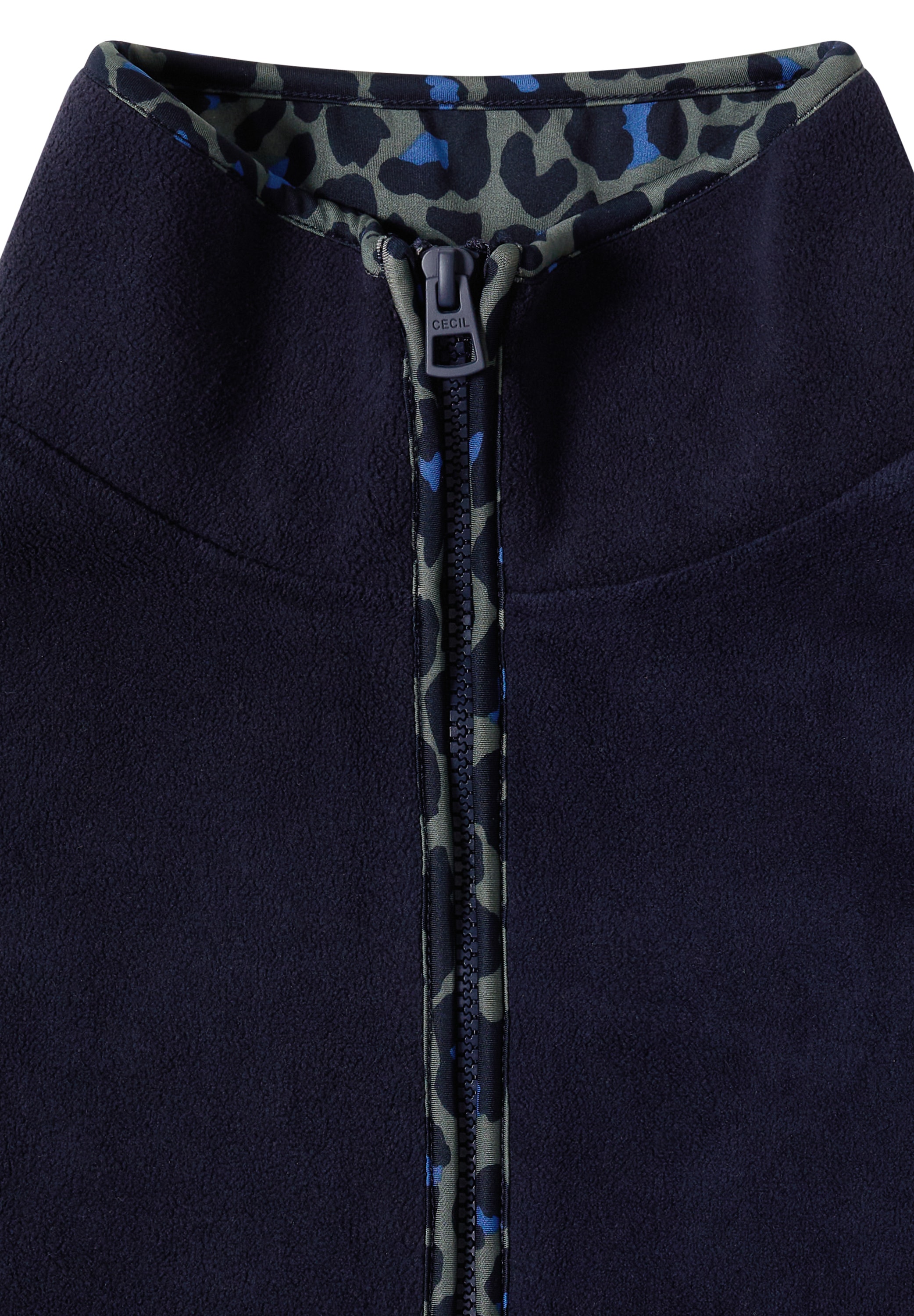 Cecil Fleecepullover , Kontrastfarbene Paspeln, Eingrifftaschen
