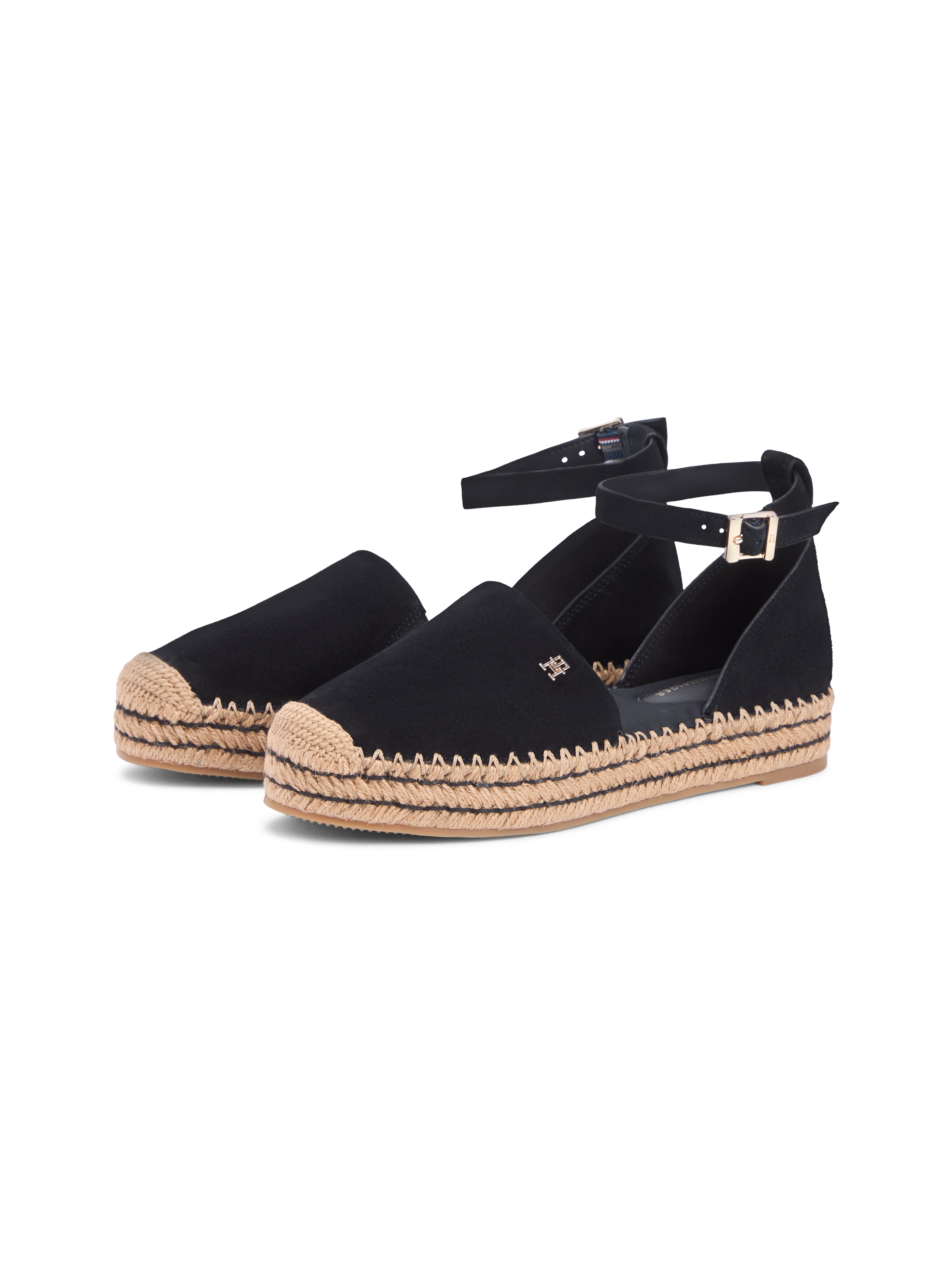 Image of Tommy Hilfiger Riemchenballerina "TH PLATFORM ESPAD SUEDE STRAP" Sommerschuh, Plateausandalette mit verstellbarem Fersenriemchen