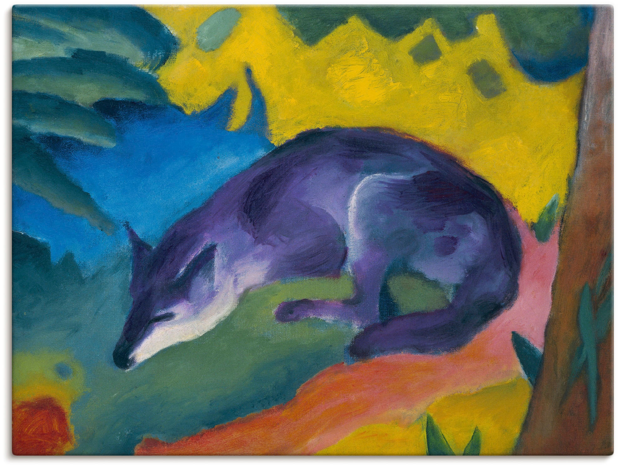 Image of Artland Leinwandbild "Blauschwarzer Fuchs. 1911." Wildtiere 1 Stk. tlg. auf Holzrahmen gespannt