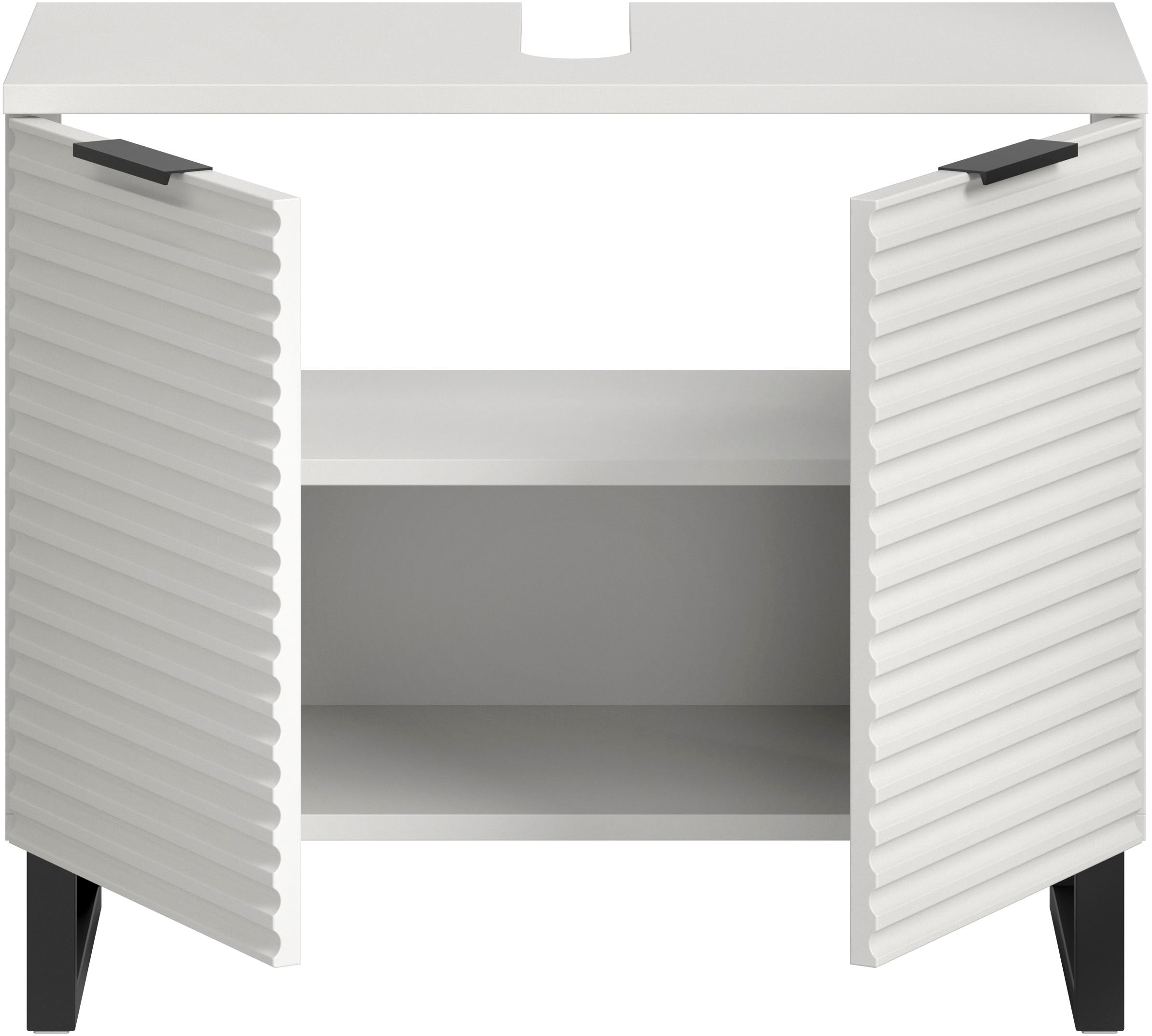 welltime Waschbeckenunterschrank »Litica, Breite 70 cm, inkl. Siphonausschnitt, 1 Einlegeboden, 2 Türen« Badschrank, Waschbeckenschrank, Badezimmer, Bad-Möbel