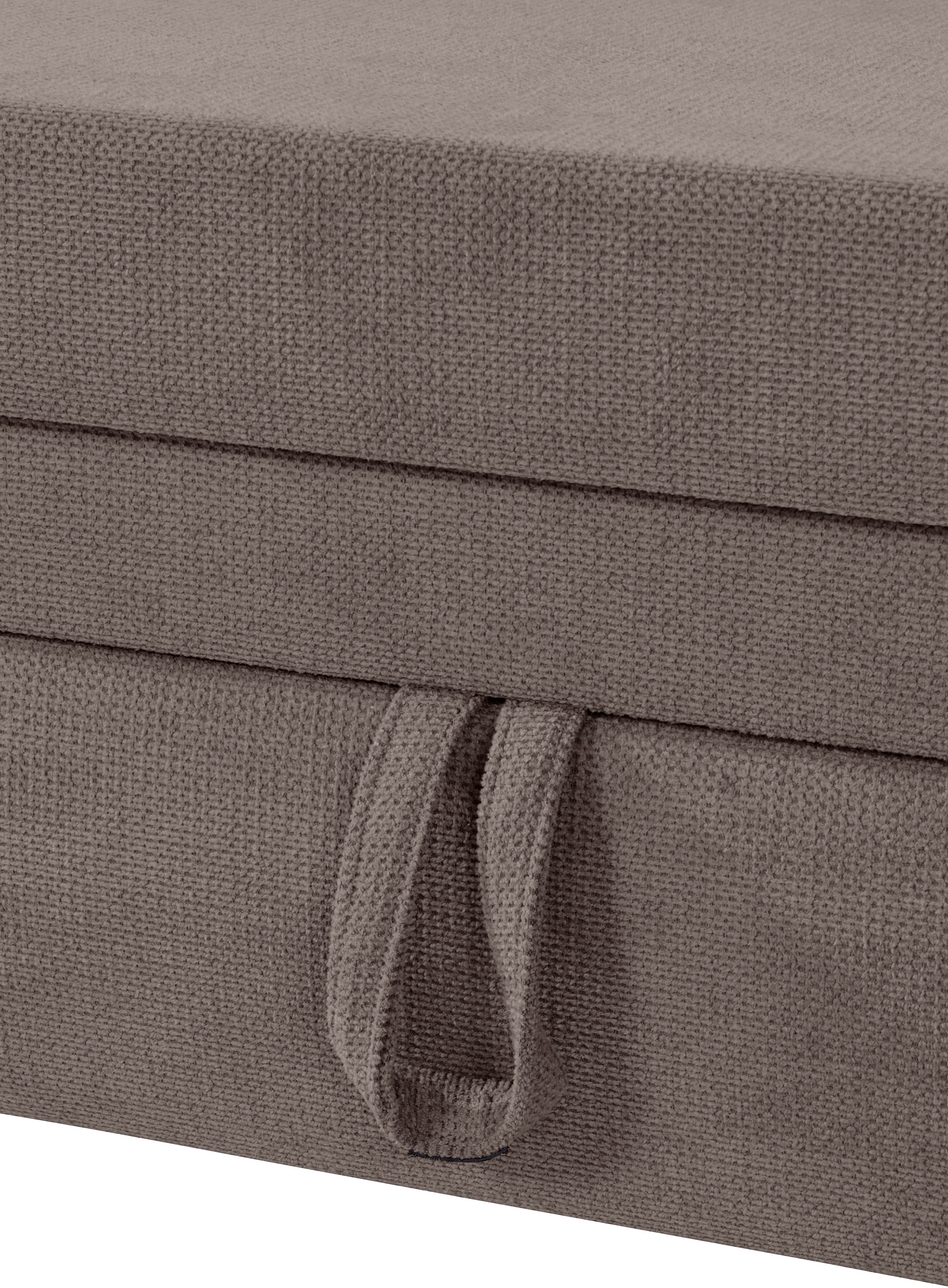 Places of Style Ecksofa »Lolland L-Form«, Wahlweise mit Bettfunktion und Bettkasten, Federkern