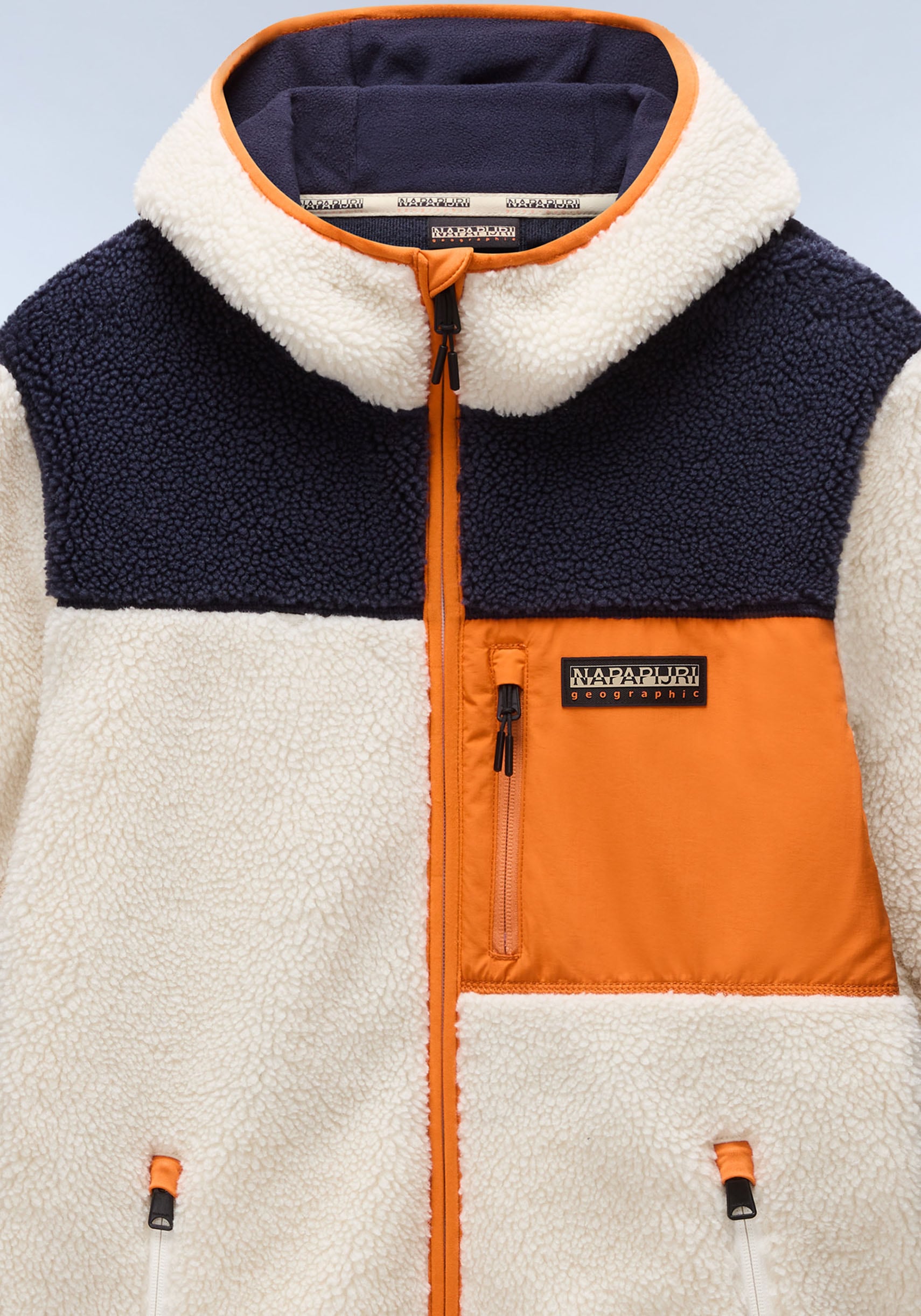 Napapijri Veste en peluche »YUPIK« mit Kapuze mit kontrastfarbenen Details