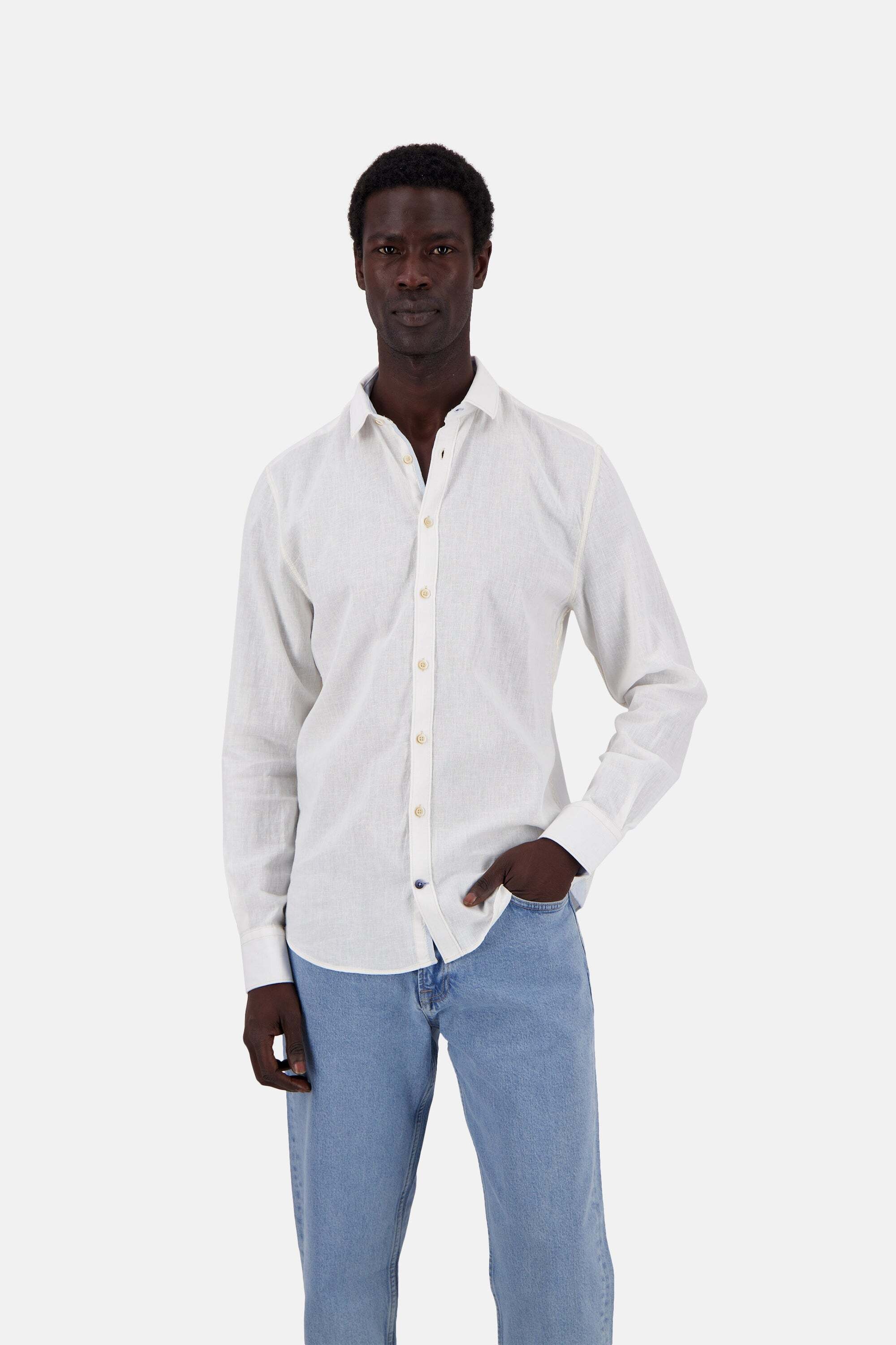 colours & sons Langarmhemd »colours & sons Langarmhemd Shirt-Linen Blend Kent«