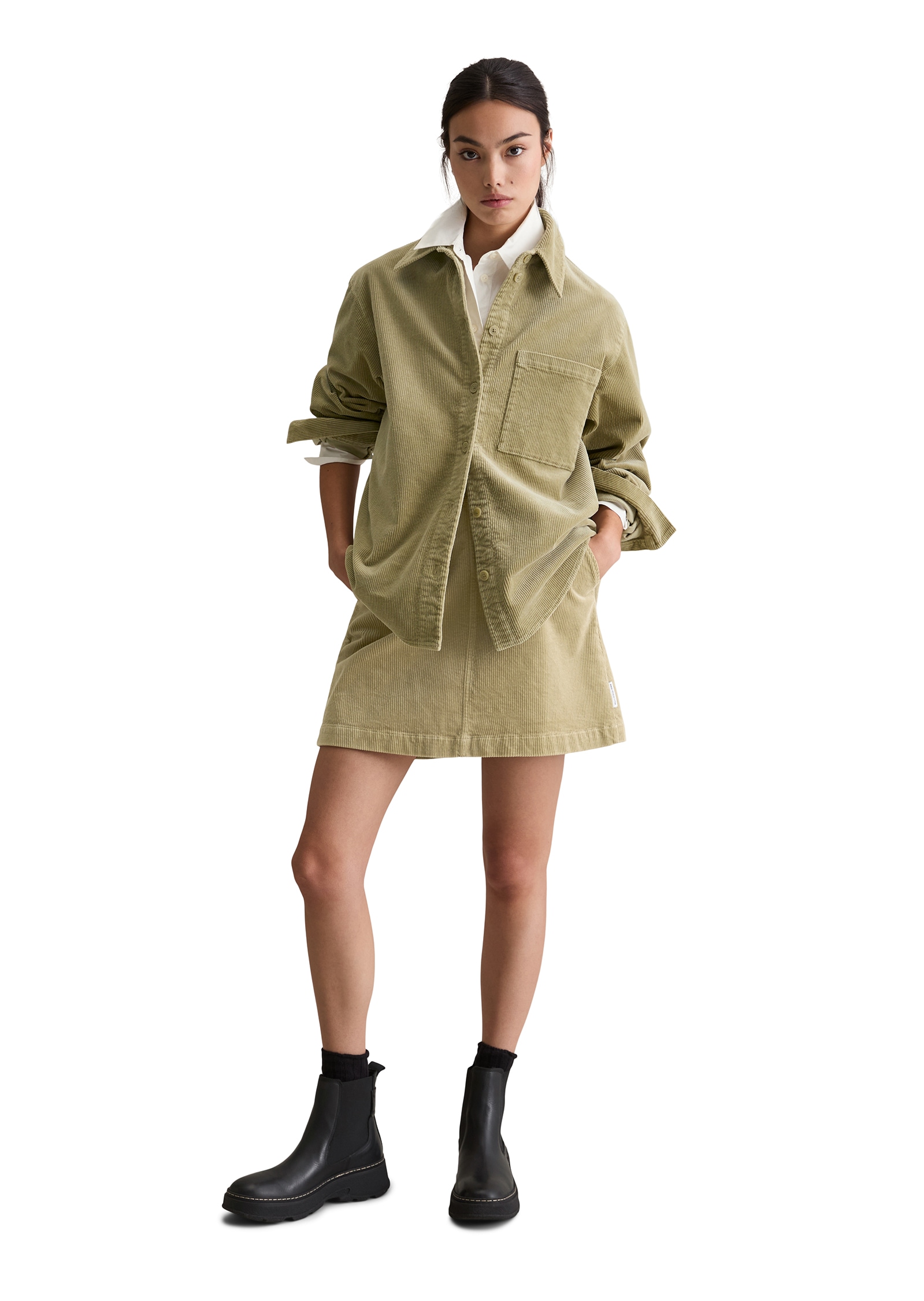 Marc O'Polo DENIM Hemdbluse aus mittelschwerem Cord-Stretch, relaxed fit