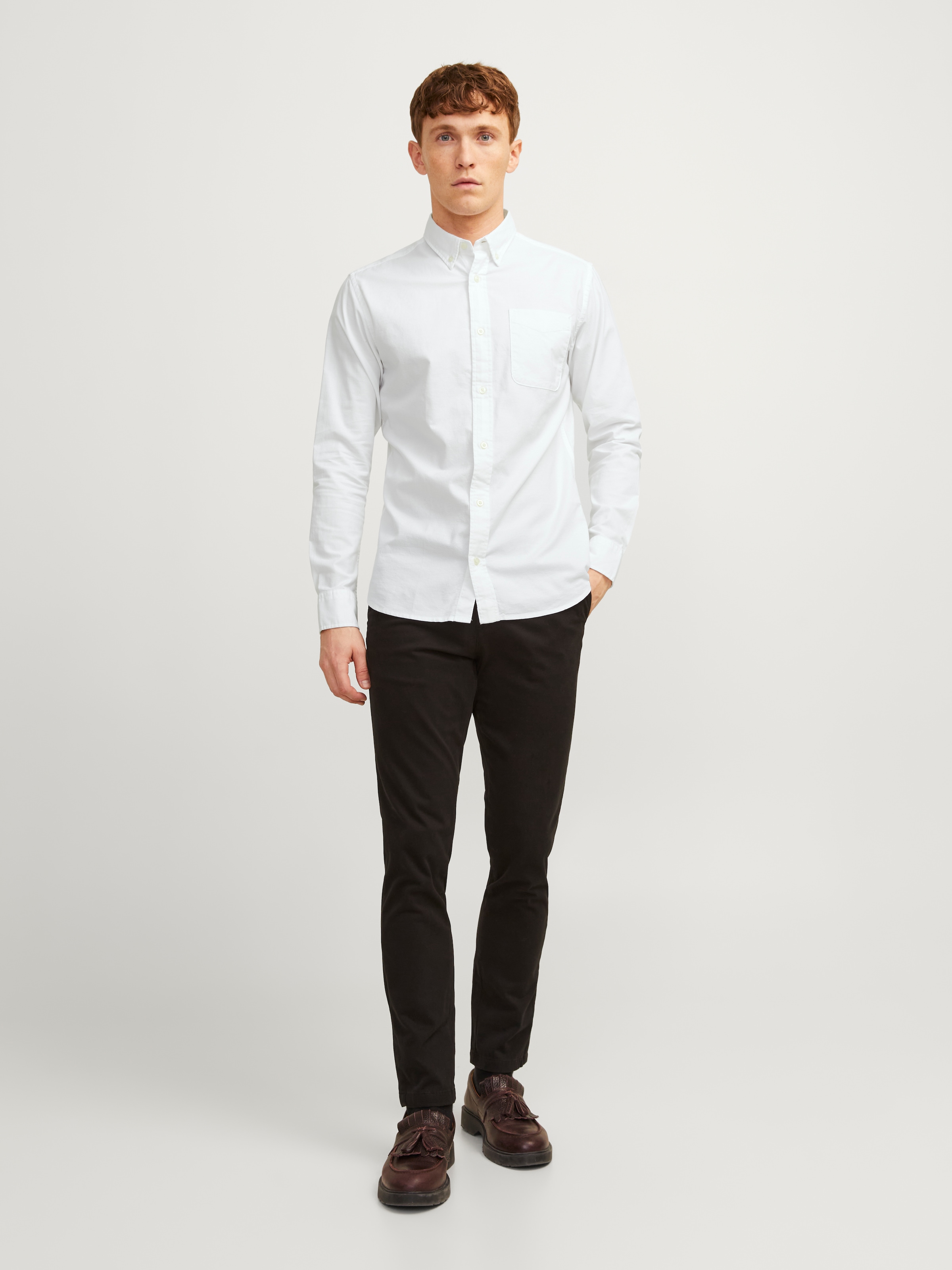 Jack & Jones Chemise à manches longues »BROOK OXFORD« mit Button-Down Kragen