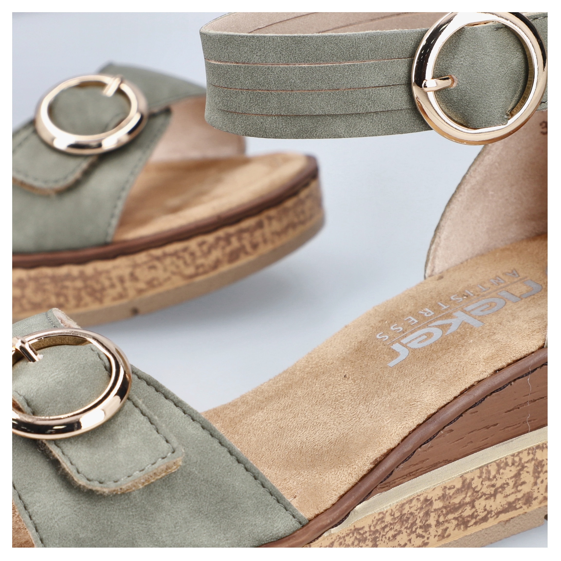 Rieker Sandales compensées  Chaussure d'été, chaussure de vacances, sandale avec bride tendance à la cheville