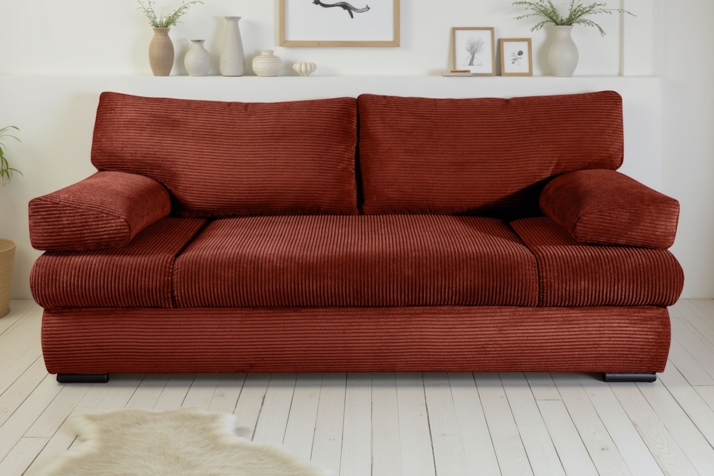 Image of COLLECTION AB Schlafsofa "Tina, B: 200 cm, Liegefl. 146x200 cm" Bettfunktion, Bettkasten & 2 Armlehnenkissen, Federkern