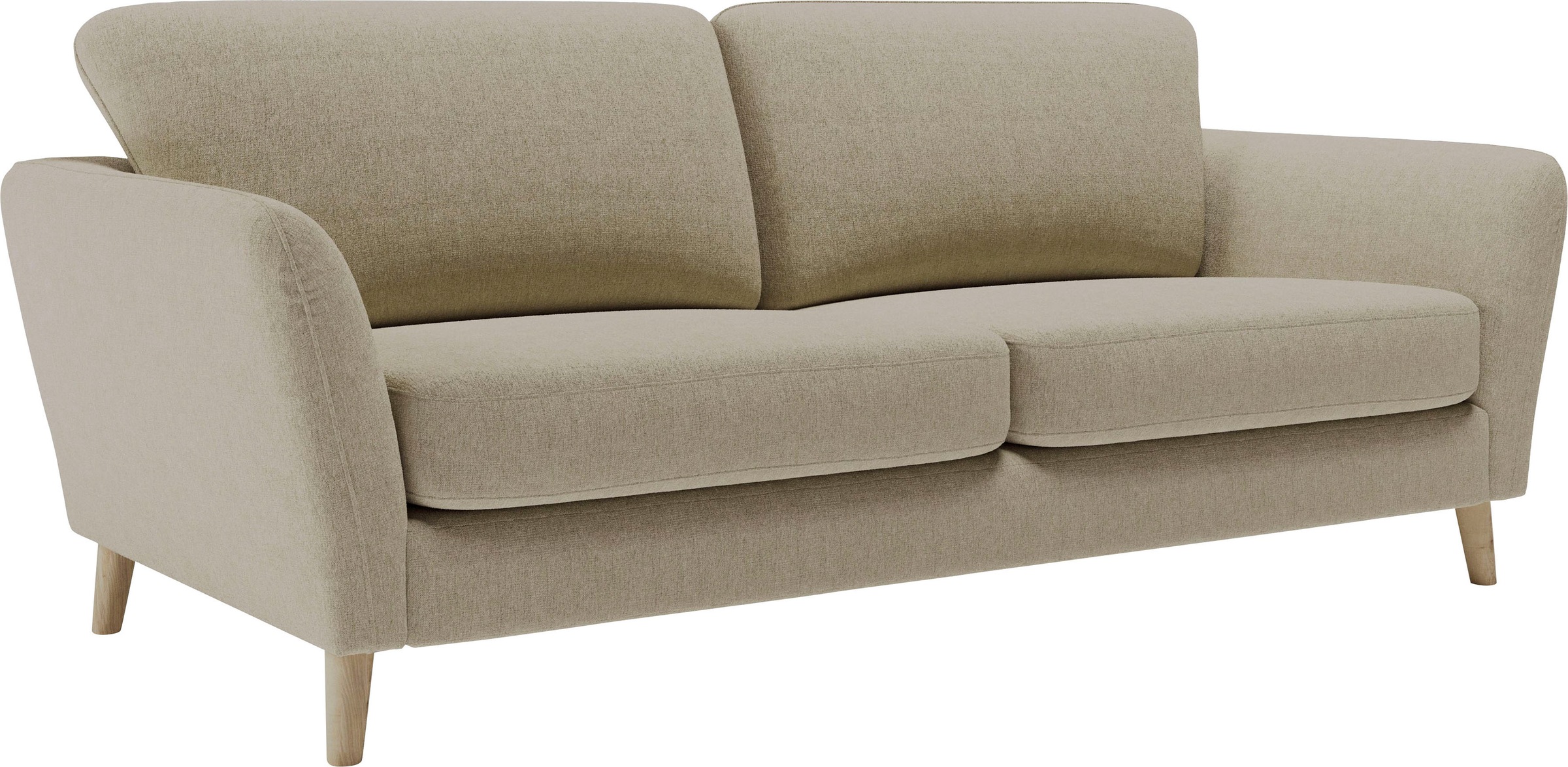 Home affaire 3-Sitzer »MARSEILLE 3er Sofa 206 cm, Cord, Flachgewebe, Struktur, Webstoff«, Massivholzbeine Eiche, Landhausstil, Wellenunterfederung