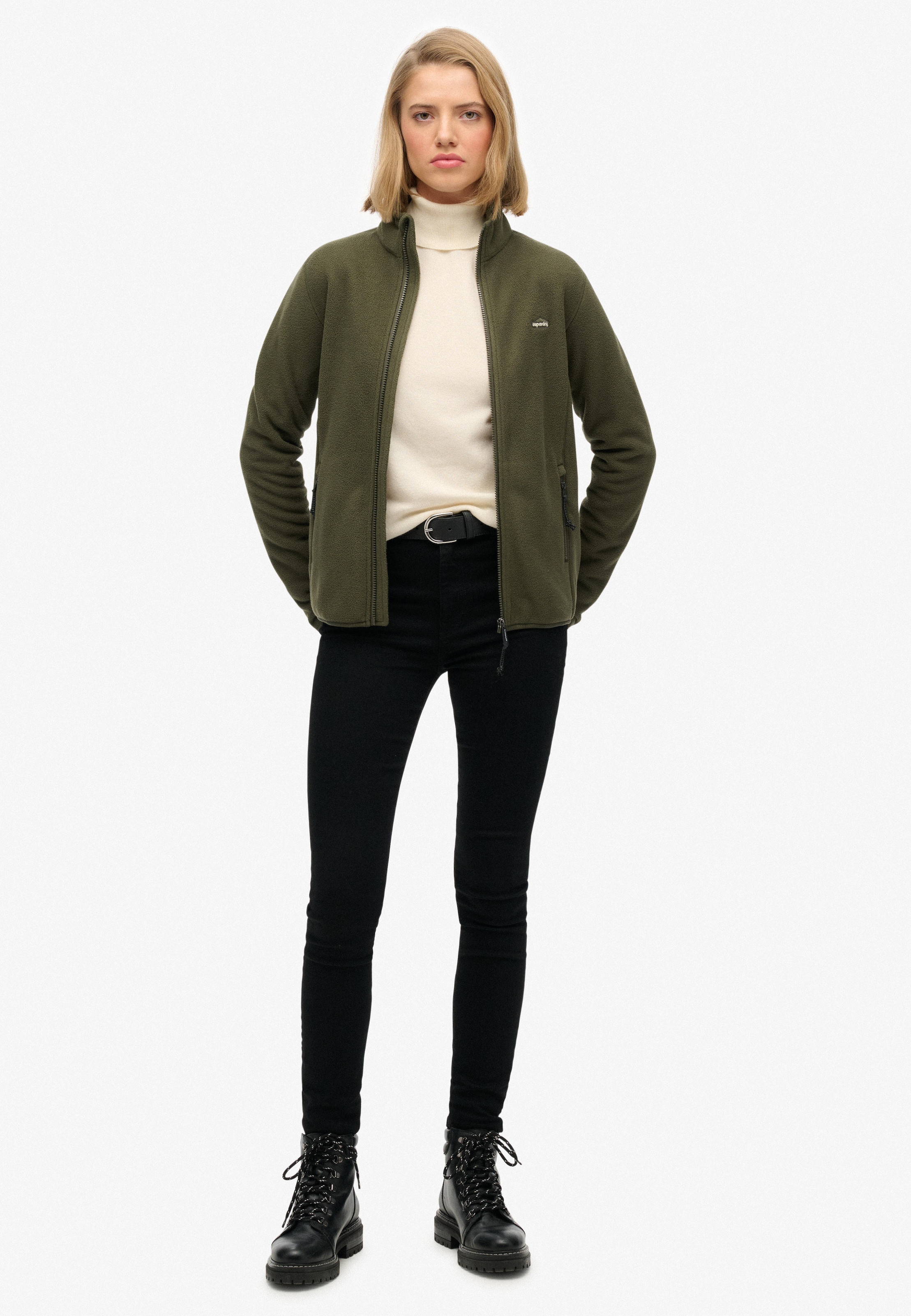 Superdry Fleecejacke »POLAR FLEECE FULL ZIP« ohne Kapuze